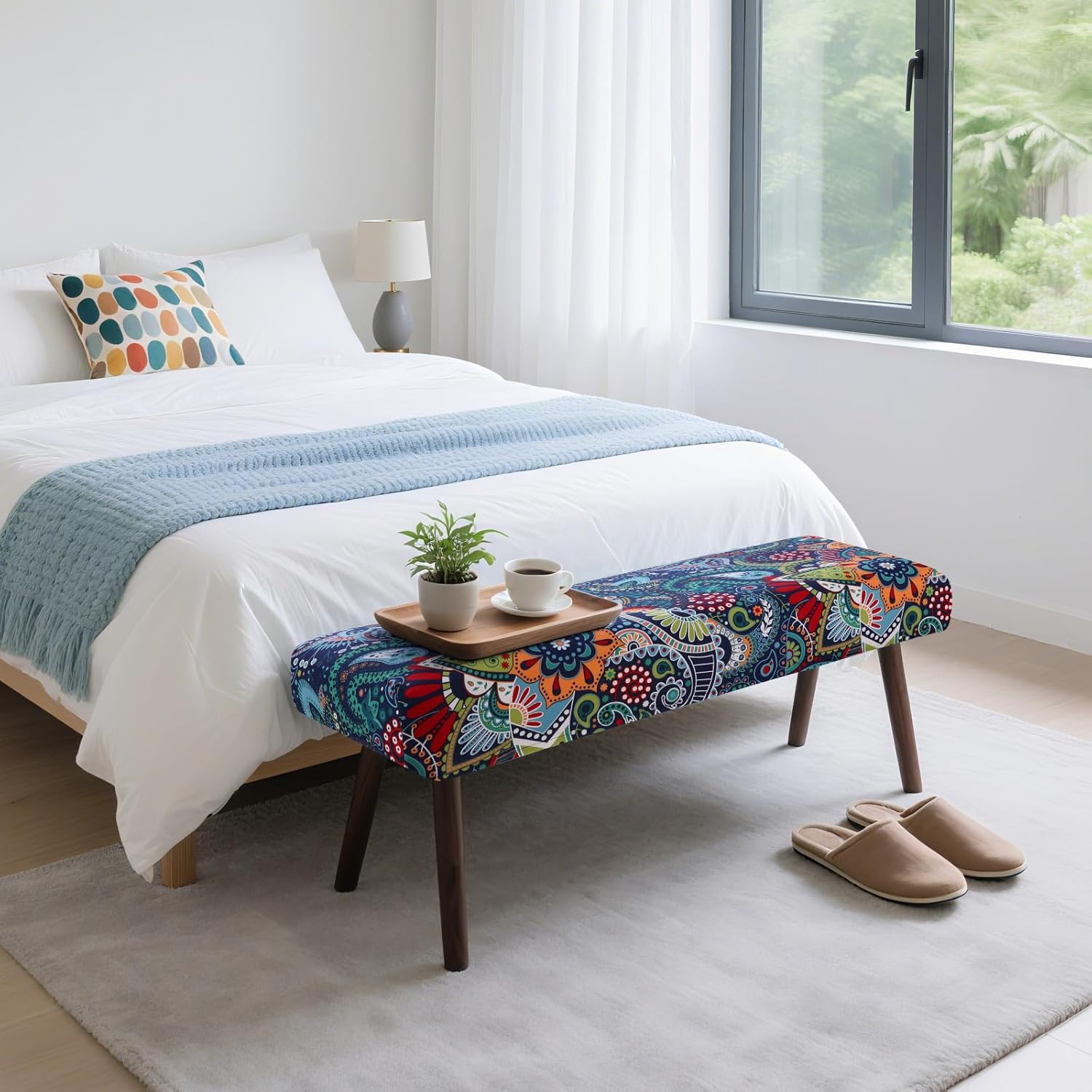 Yisun Dining Bench Covers Stretchy Washable Slipcovers