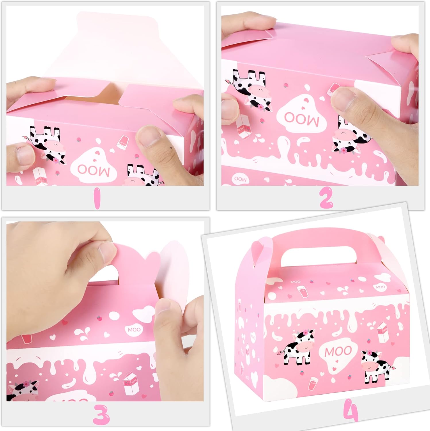 Umoni Cow Party Favor Treat Boxes 12 Pack