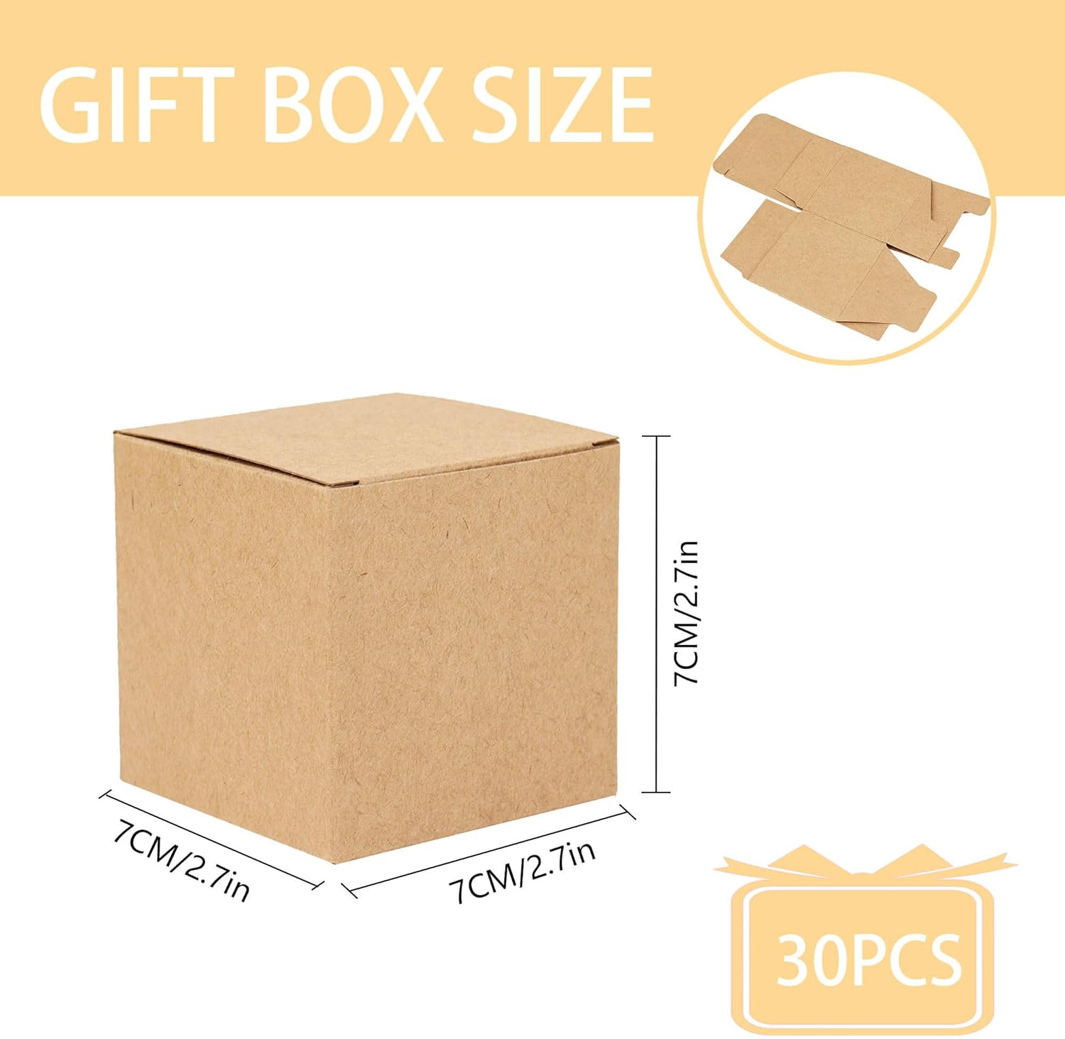 25pcs Kraft Paper Wedding Favor Boxes 315x315x315 Inch Brown