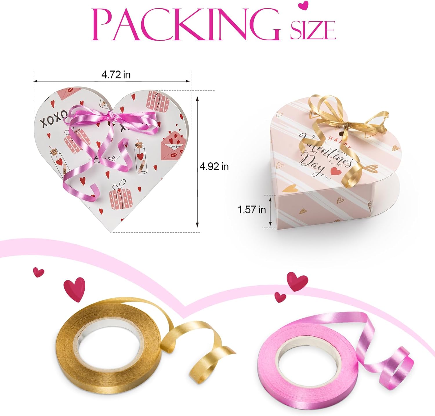 GINLEBO Valentines Day 24Pack Heart Shape Gift Boxes