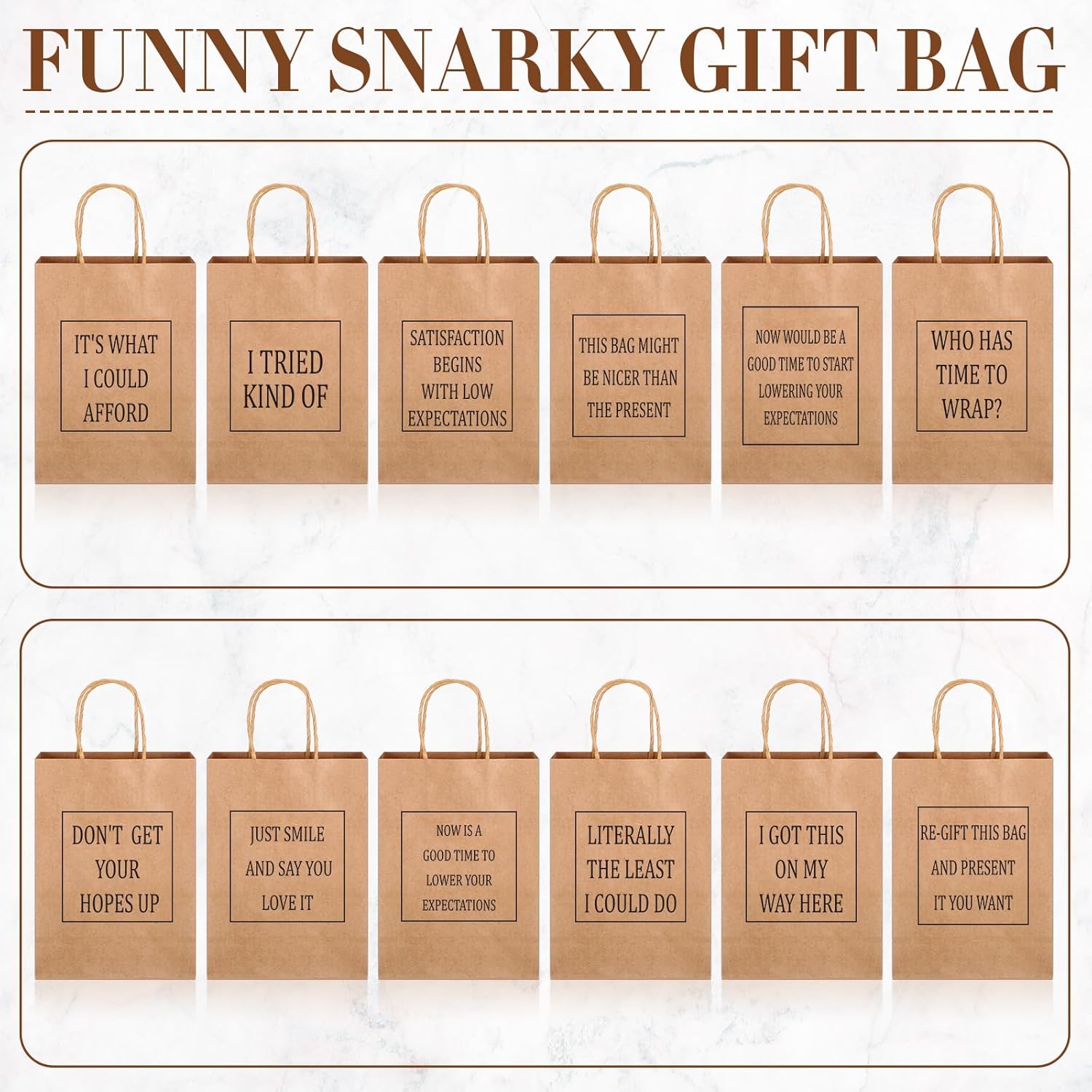 24 Pcs Funny Gag Gift Bags with Handles