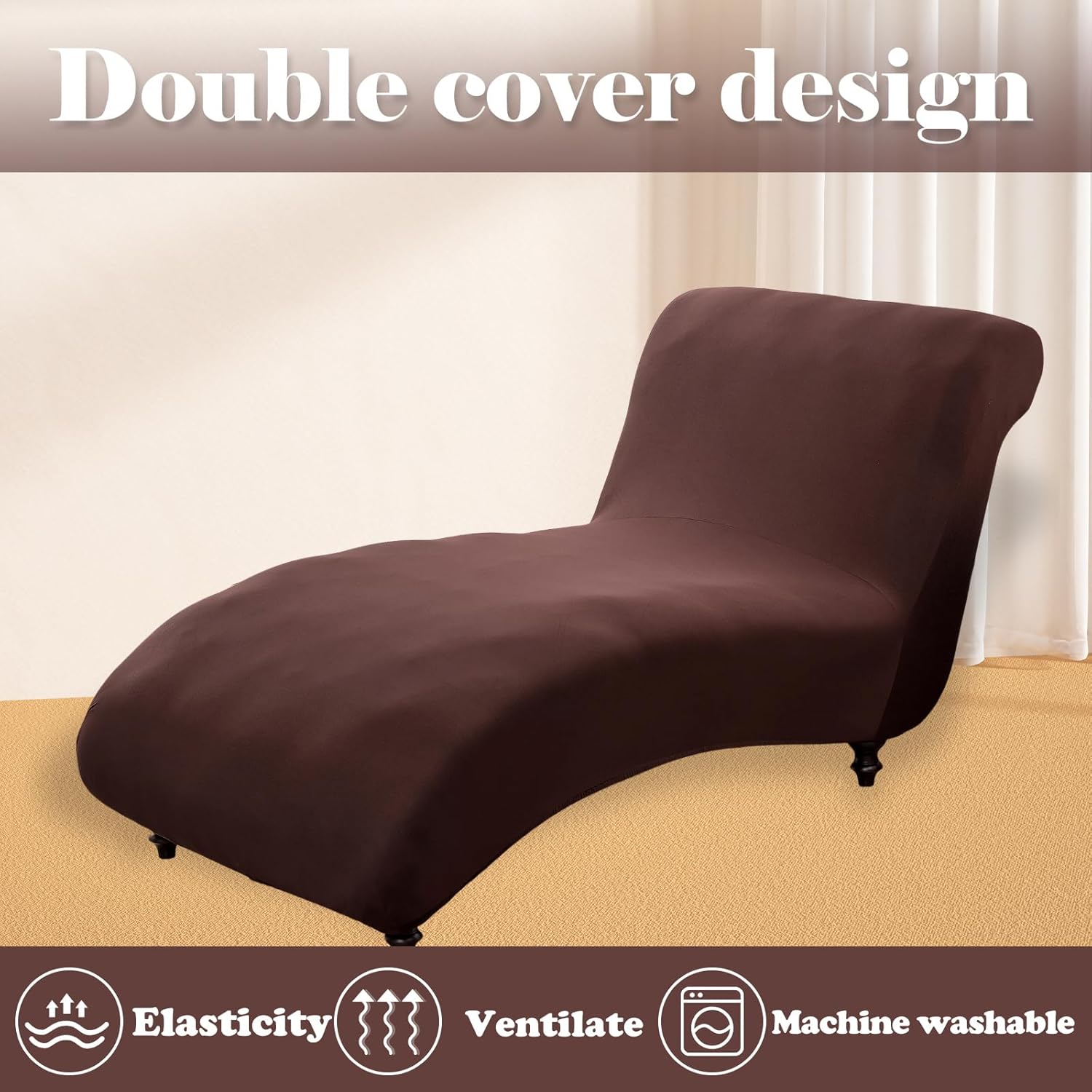 LYIYEYAN Printed Armless Chaise Lounge Cover