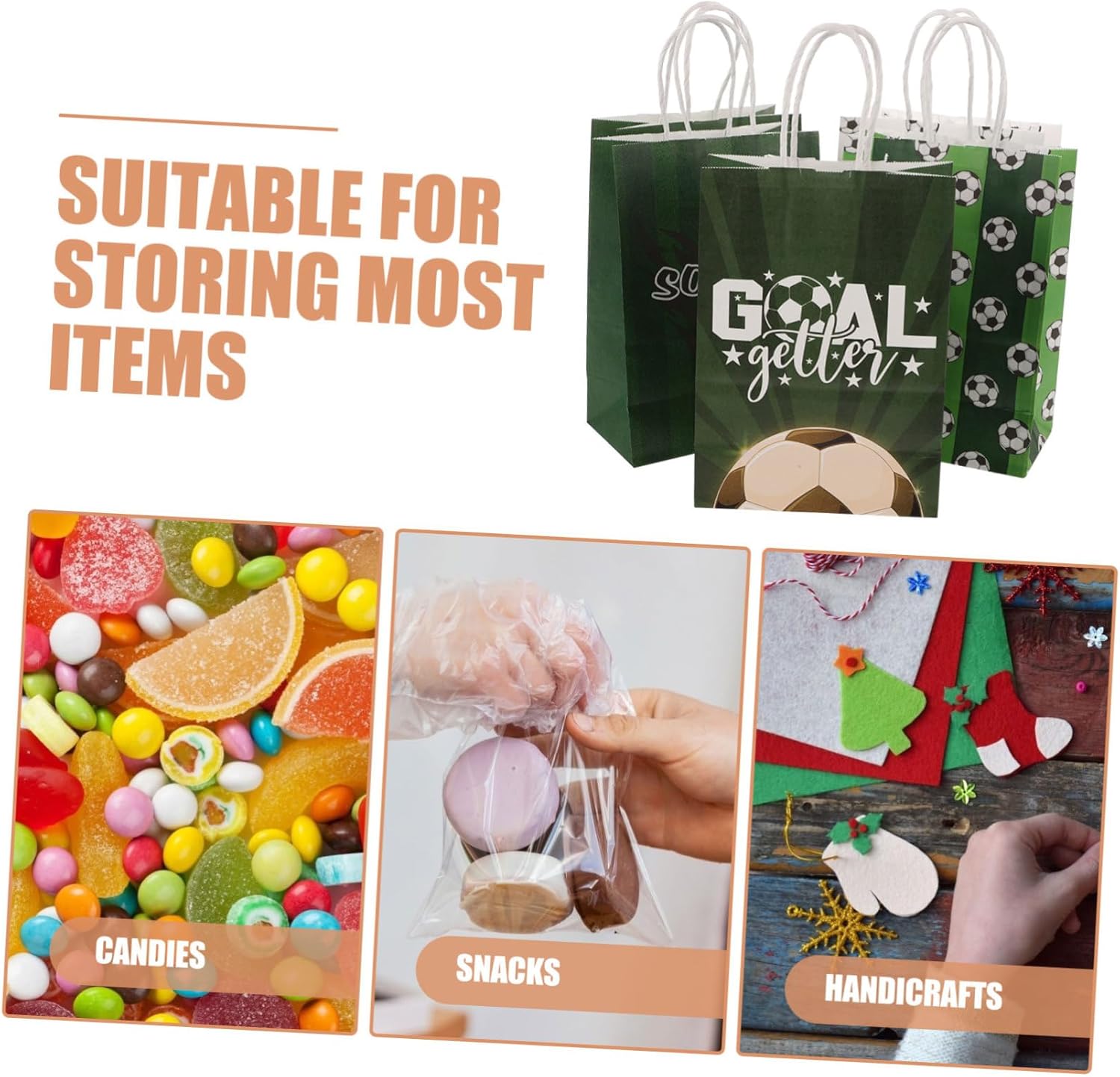 DECHOUS 80pcs Football Themed Gift Bags for Soccer Parties