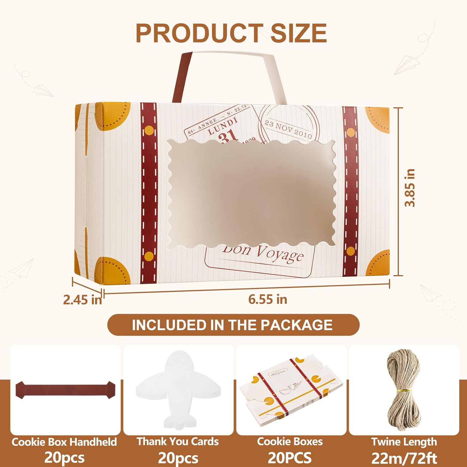Yodyzj 20-Piece Mini Suitcase Candy Boxes with Window