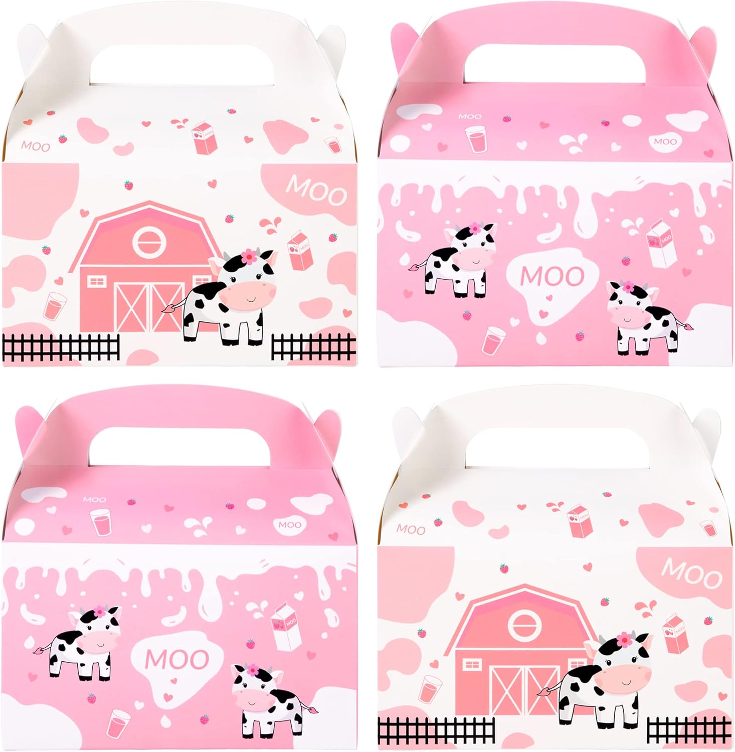 Umoni Cow Party Favor Treat Boxes 12 Pack