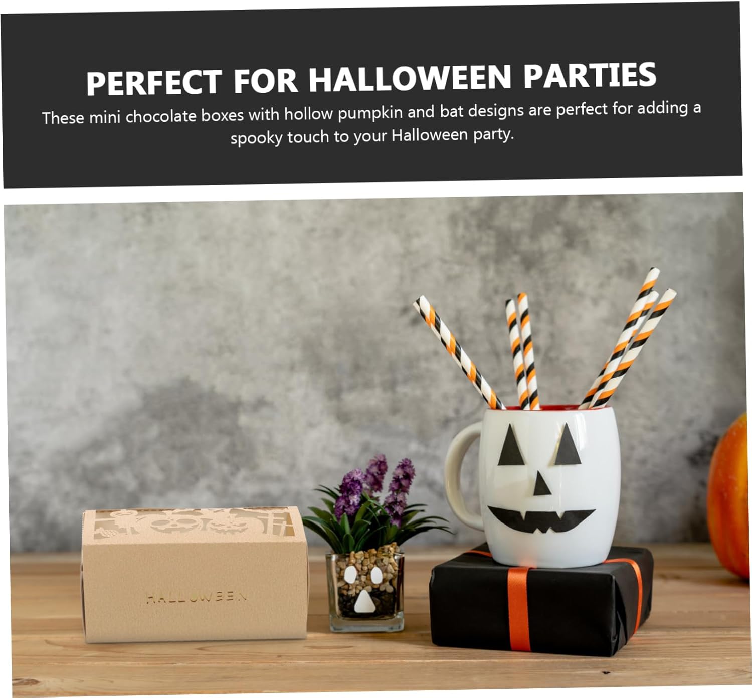 NUOBESTY 50pcs Mini Pumpkin Candy Boxes Halloween Party Favors