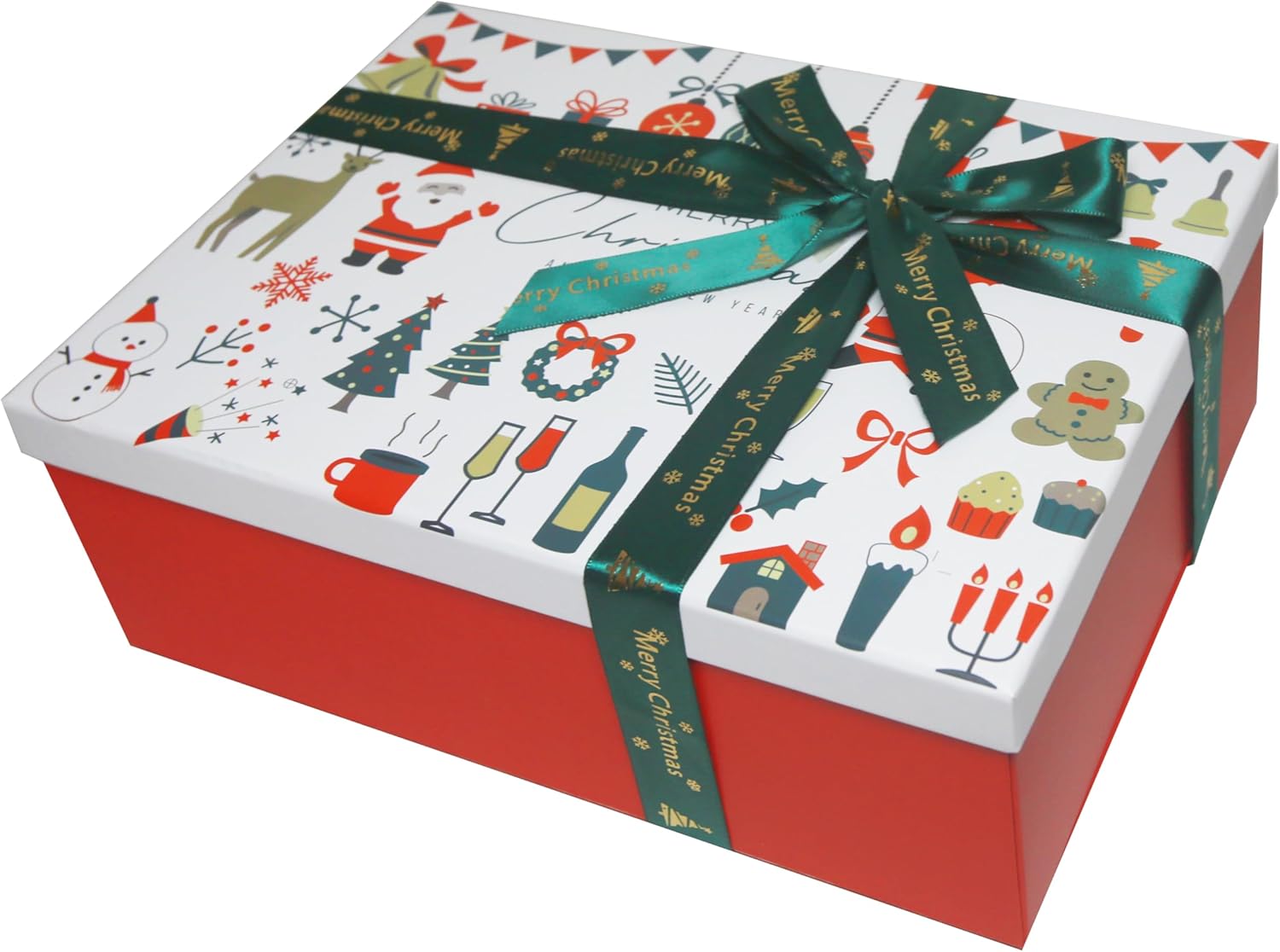 White Christmas Gift Boxes with Lids Pack of 1