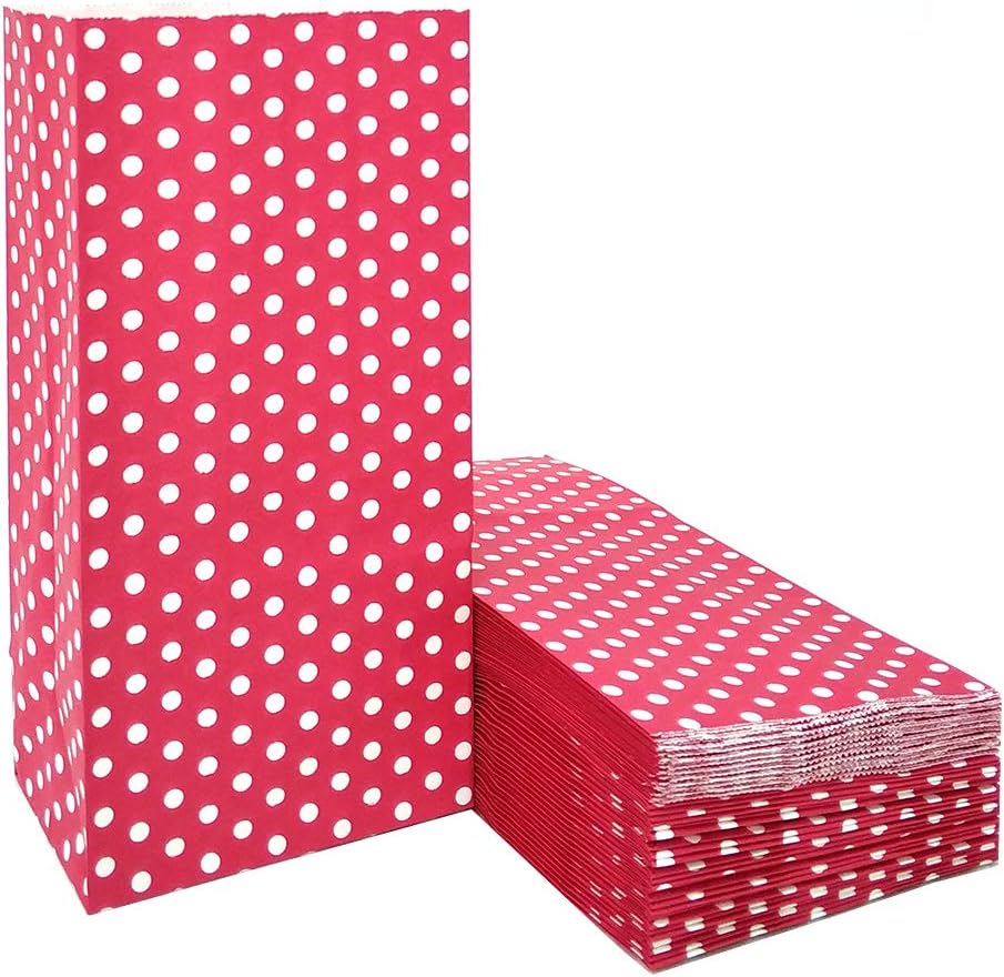 Red Polka Dot Mini Gift Bags 50 PCS for Party Favors