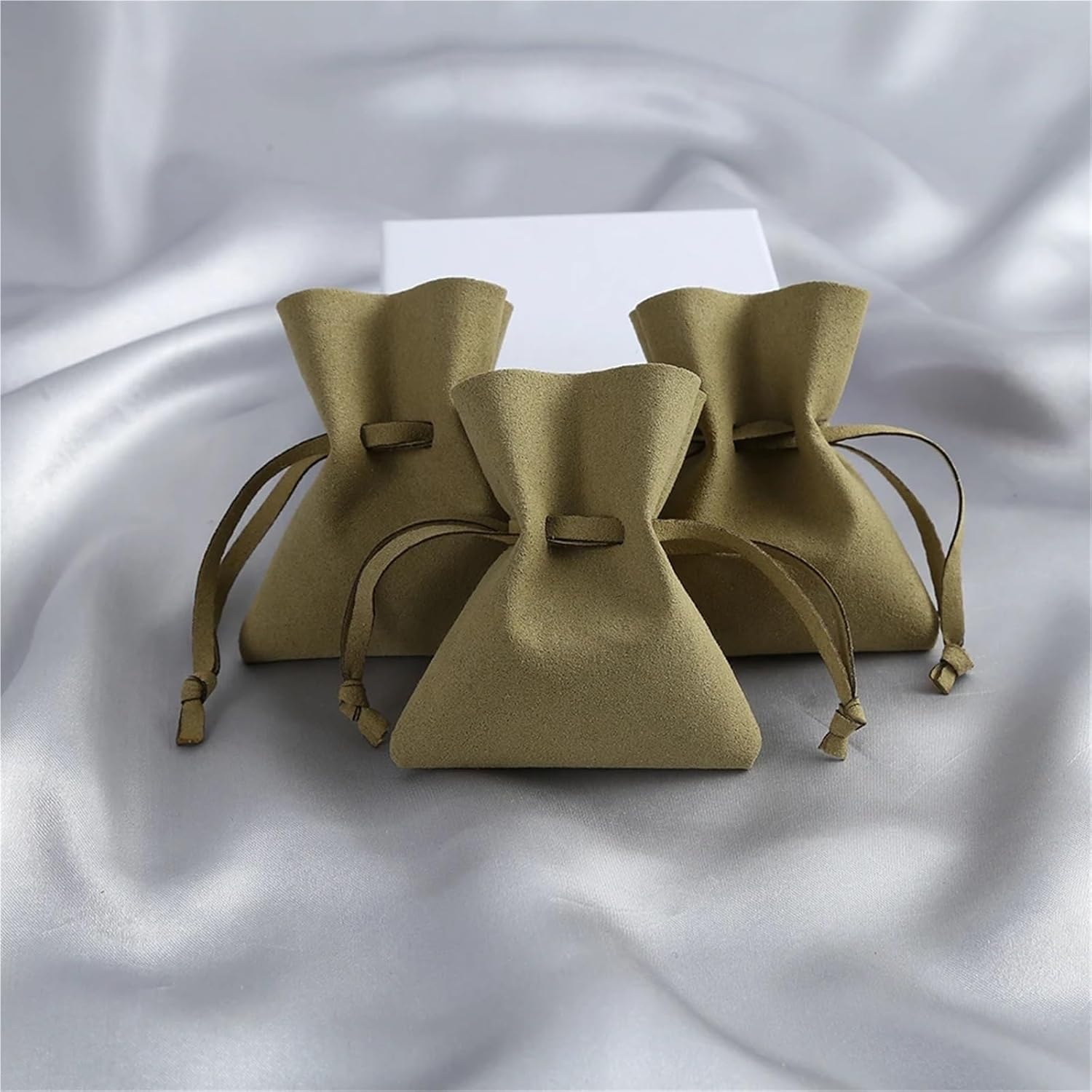 20pcs 8x10cm Microfiber Jewelry Drawstring Pouches Gray