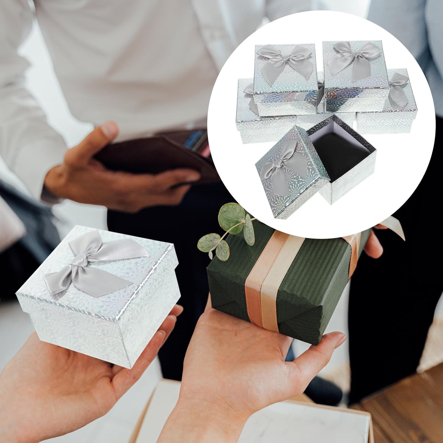 Amosfun 6Pcs Collapsible Gift Boxes with Ribbons for Birthdays Weddings and Parties