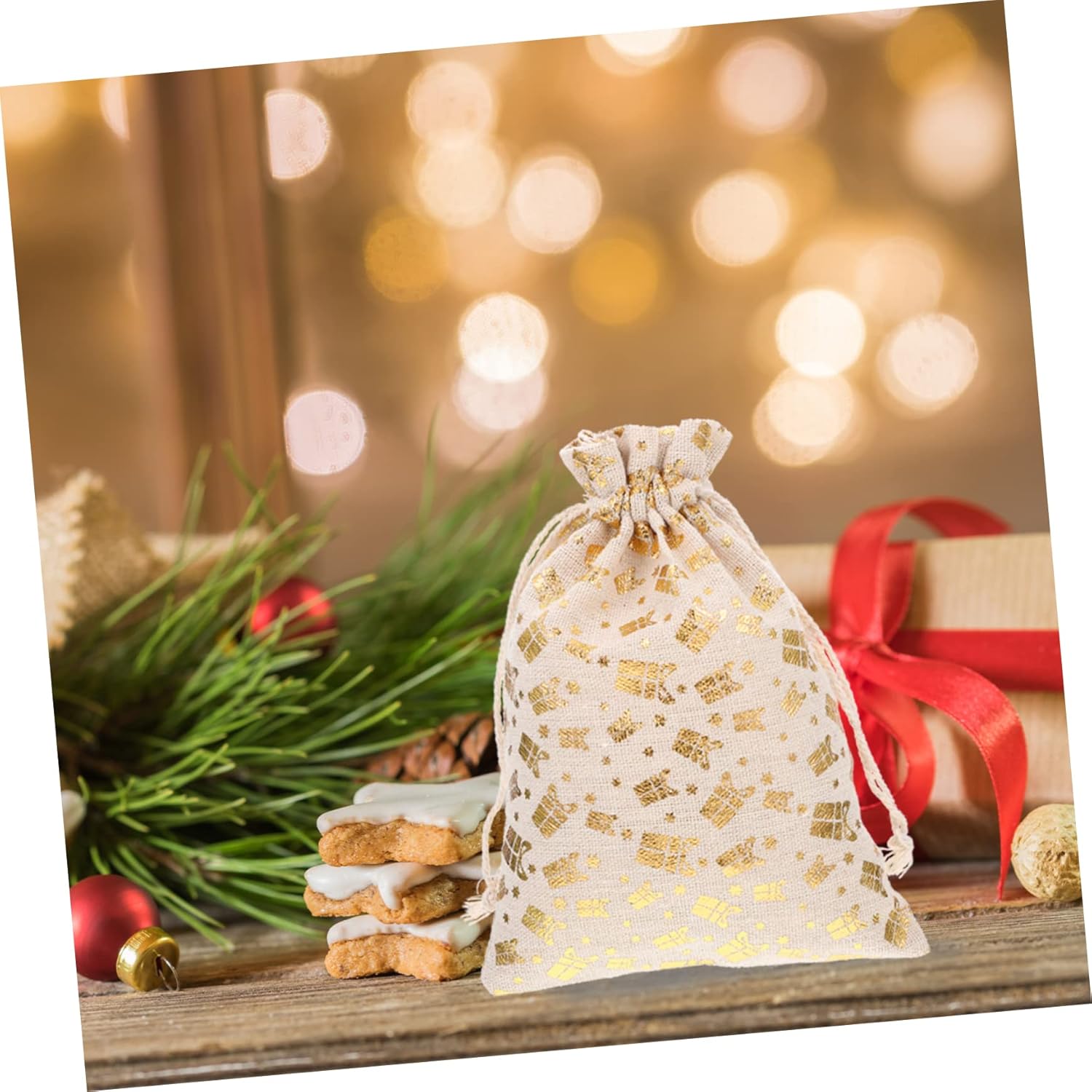 Anneome 25pcs Christmas Treat Drawstring Pouches
