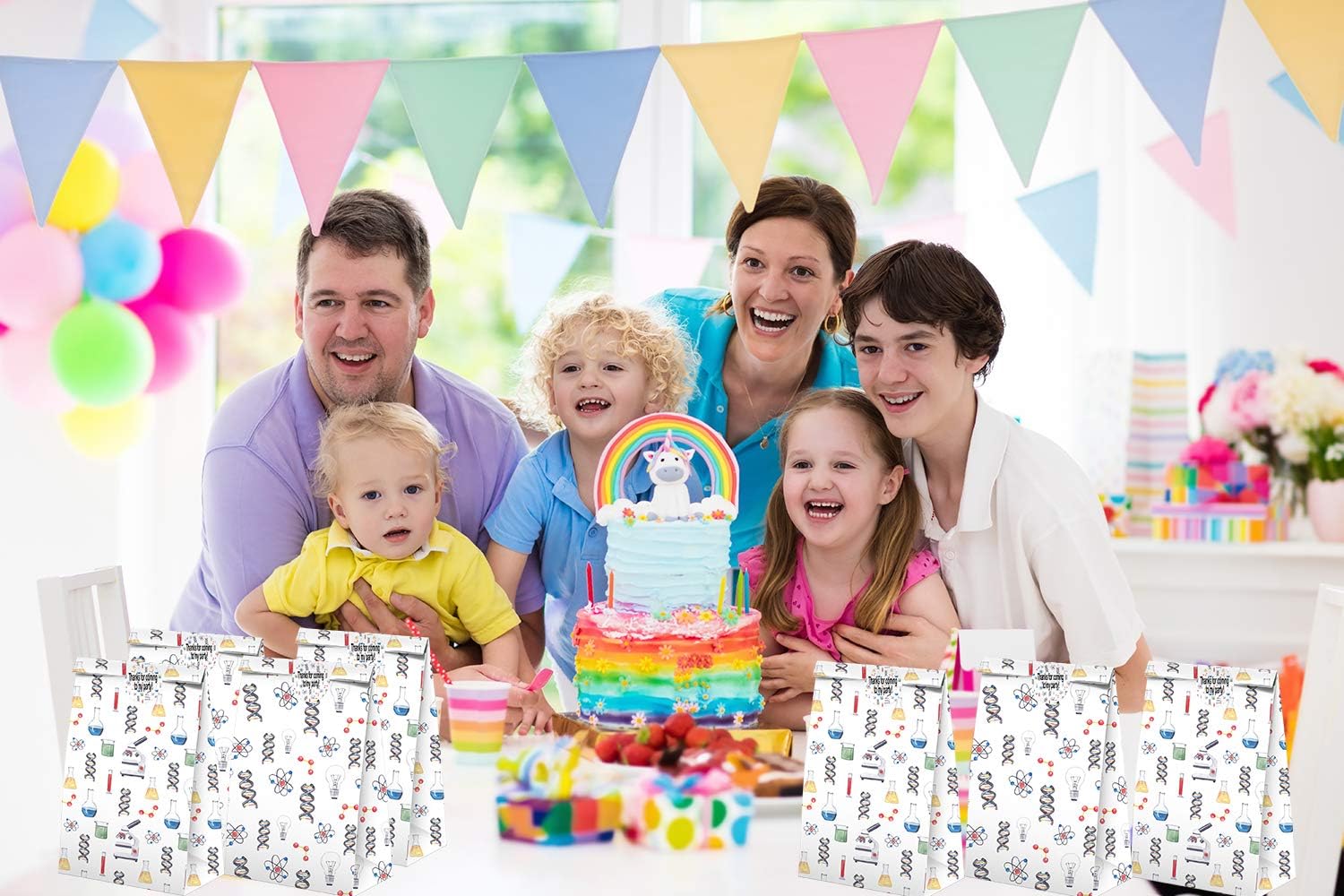 Science Party Favors Candy Bags with Stickers