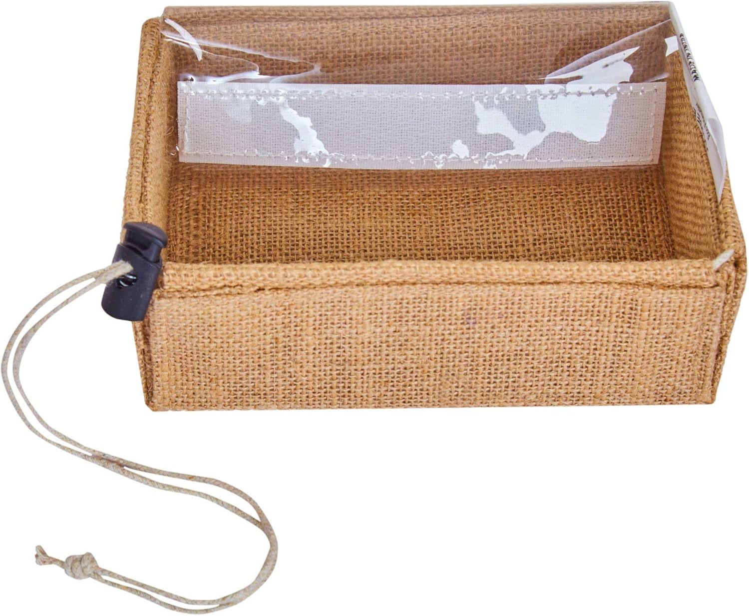 Jucobee 12 Pack Small Jute Gift Bags with Drawstring and PVC Window