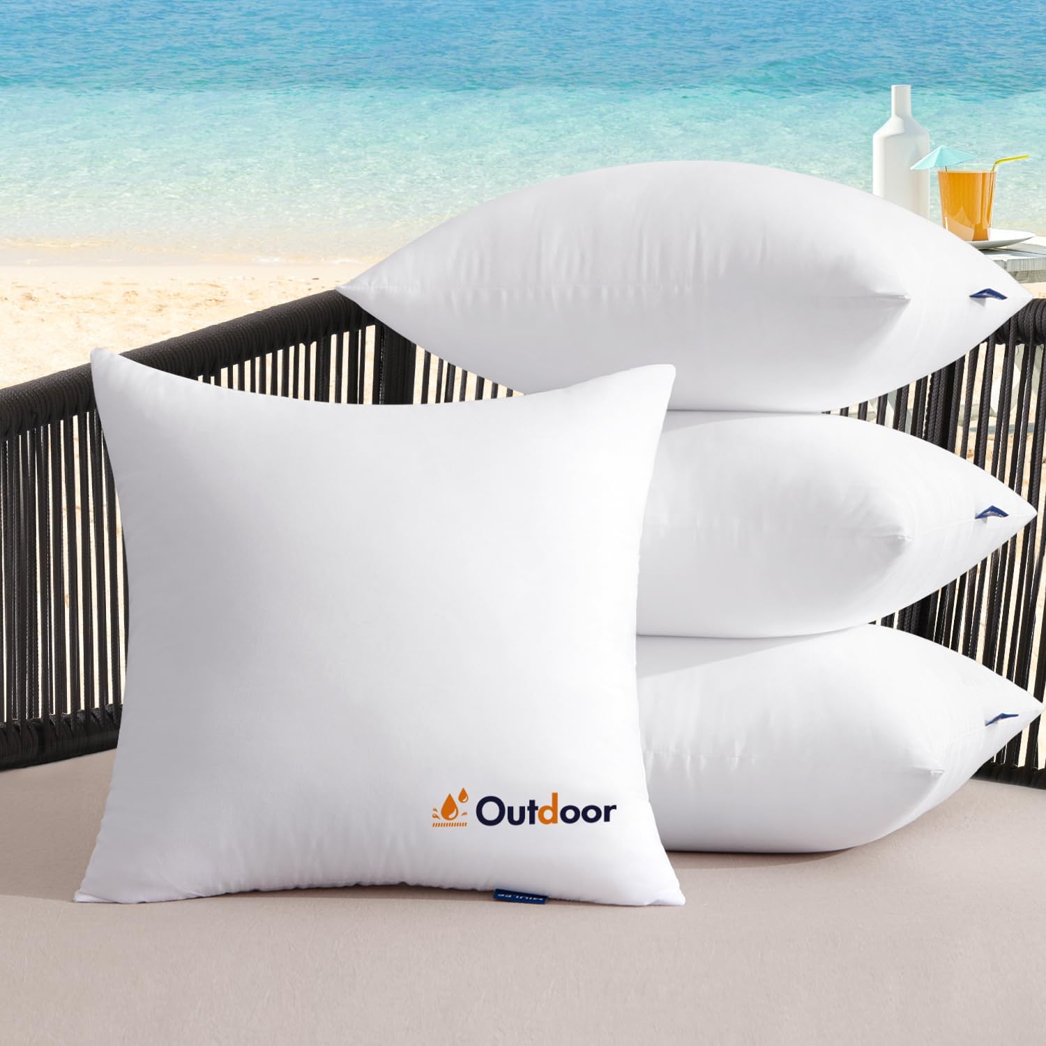 MIULEE Outdoor Pillows Set of 4 16x16