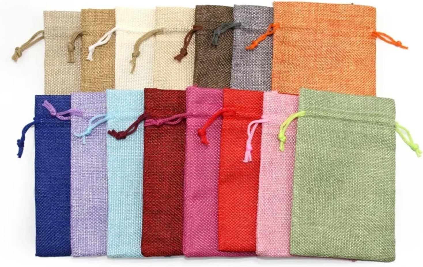 SOFXnng Cotton Linen Drawstring Gift Bags 50PCS 7x9cm 1