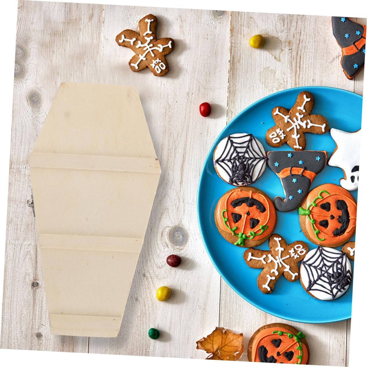 OKUMEYR 3Pcs Coffin Shaped Halloween Treat Boxes