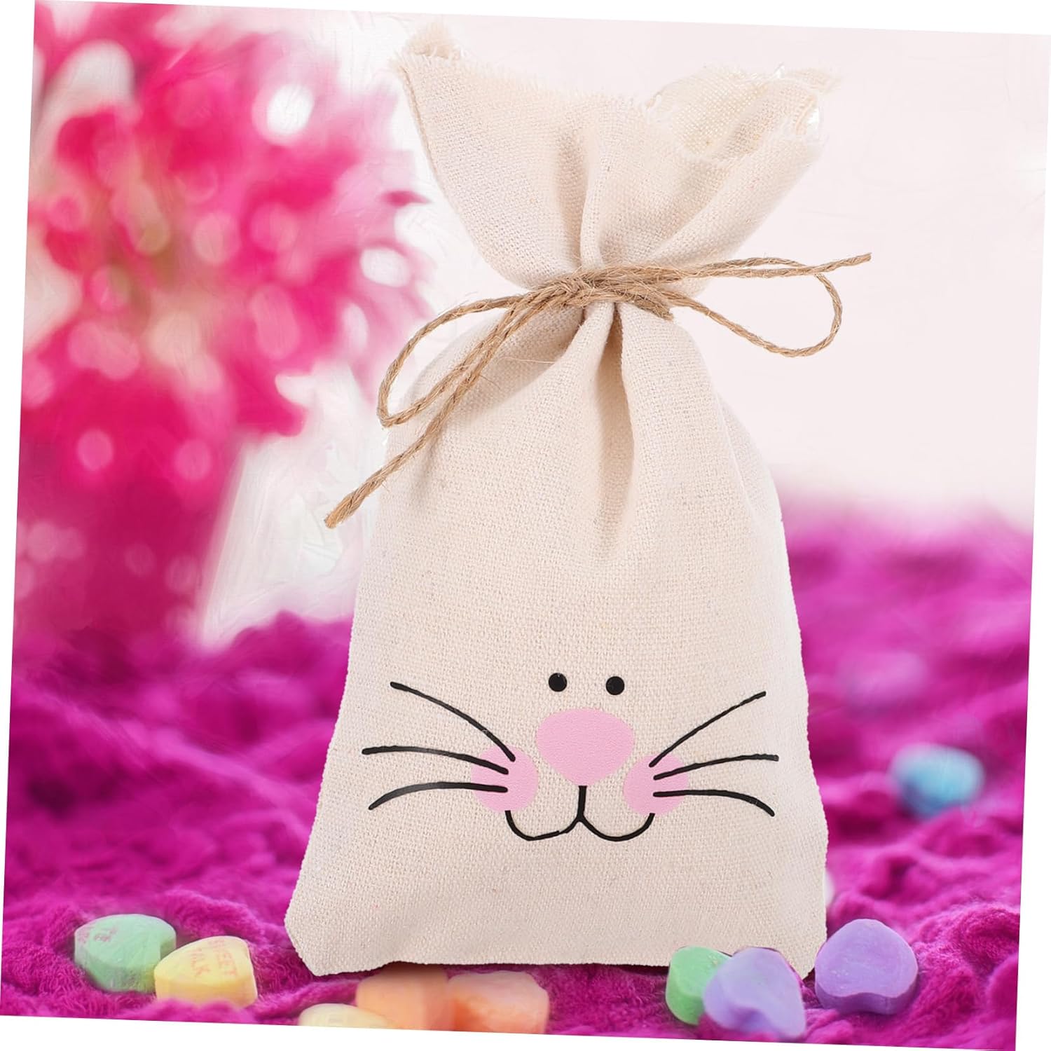 CAXUSD 10pcs Easter Bunny Bags for Kids Party Favors