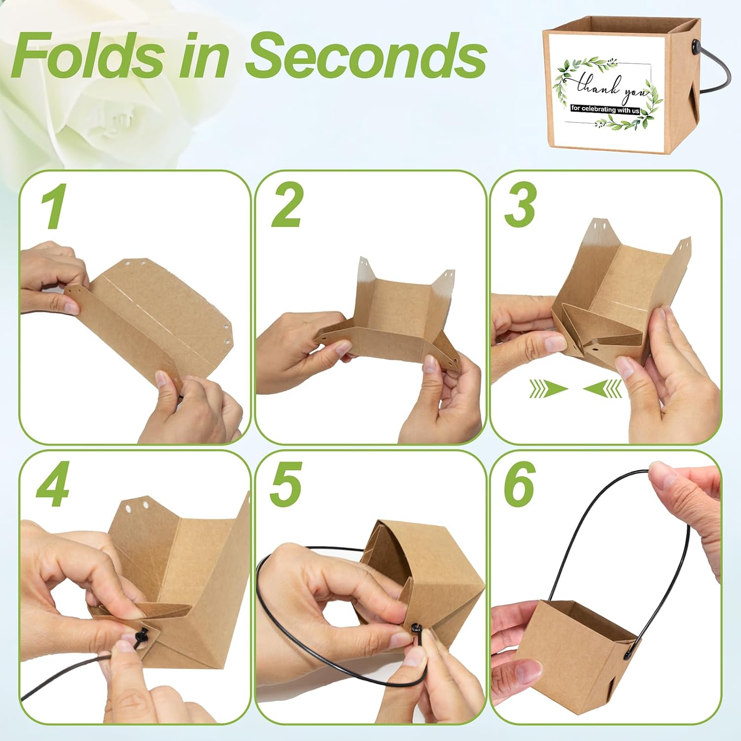 ENYOUNG 50 Pcs Mini Succulent Wrap Bags with Handle