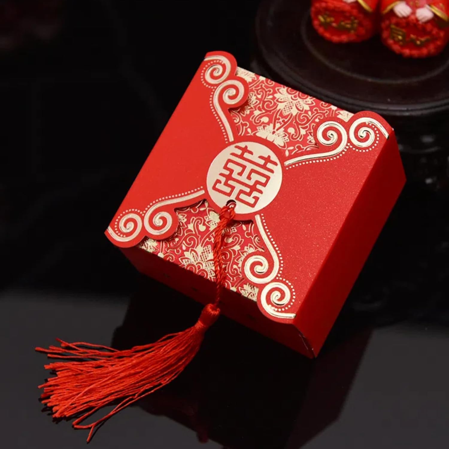 HannaFires 20pcs Double Happiness Favor Boxes