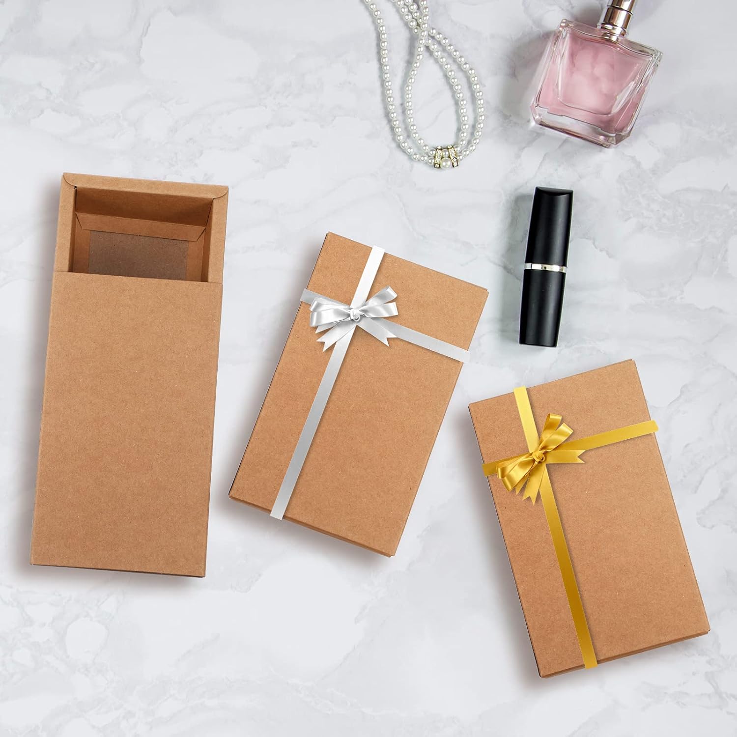 Zonon 30PCS Kraft Paper Drawer Boxes for Gifts