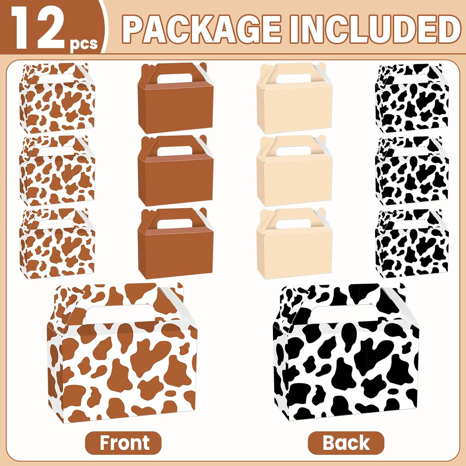 12Pcs Western Theme Candy Boxes for Parties