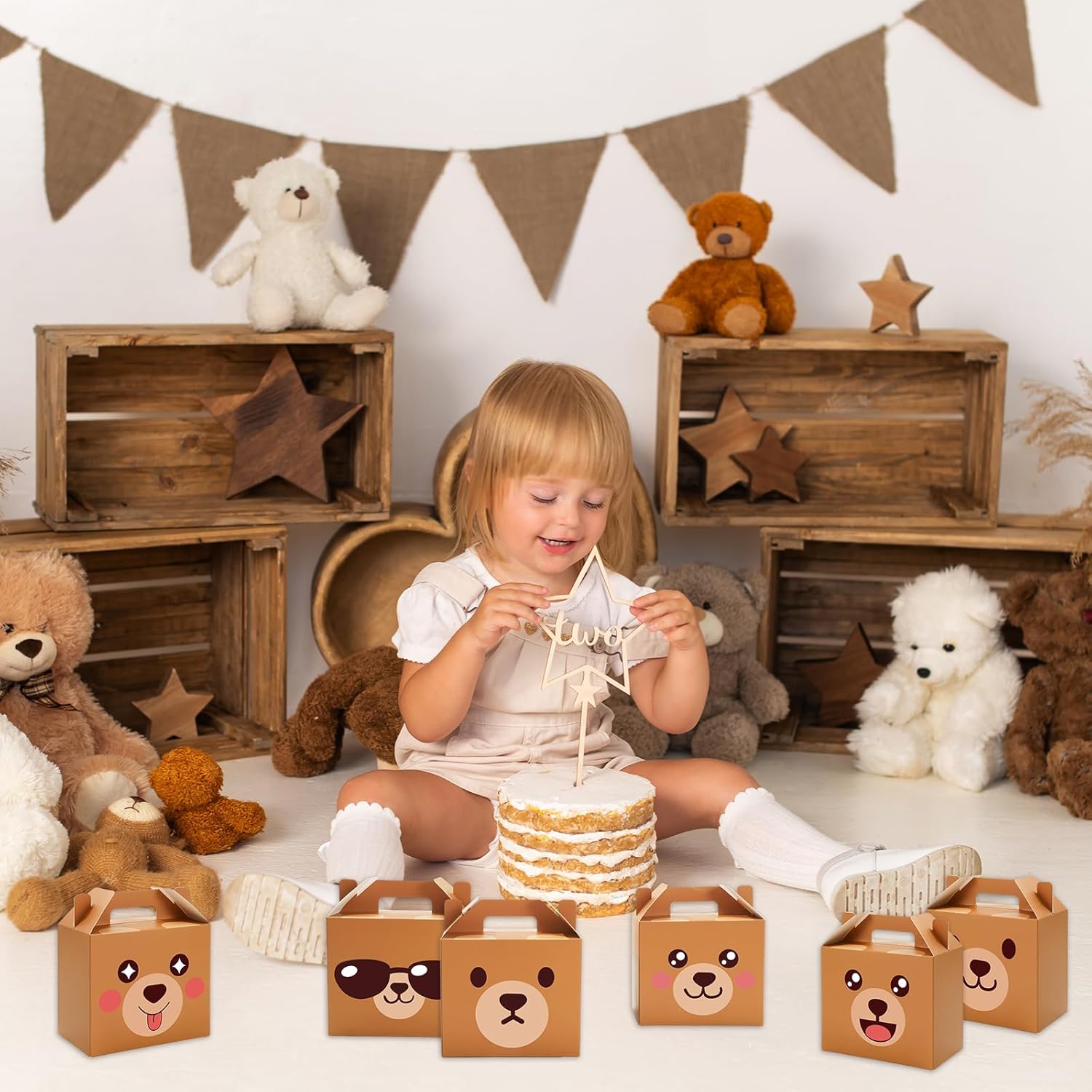 FYSUIMU 48Pcs Bear Treat Box with Handle