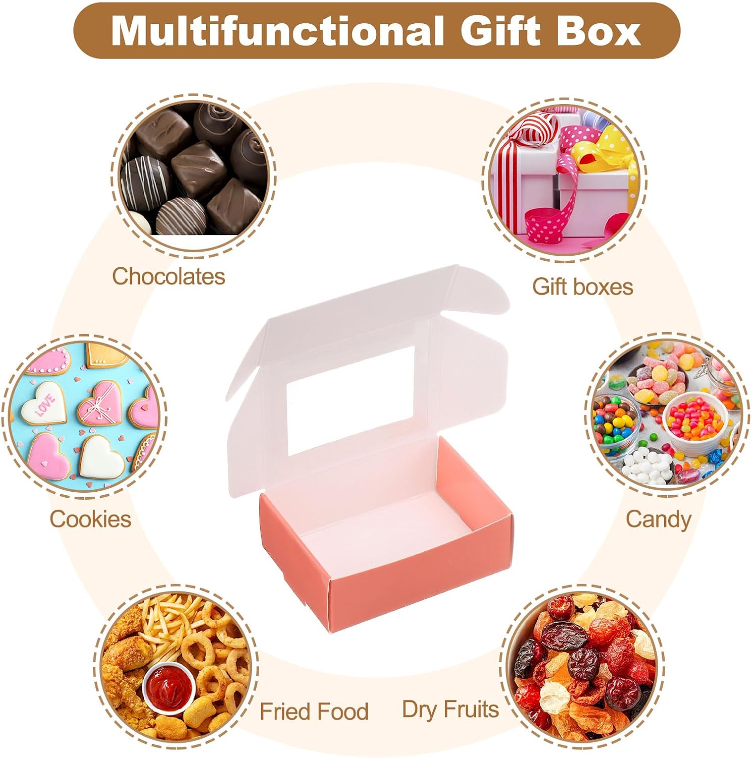 Uxcell 30Pcs Mini Kraft Soap Boxes with Clear Window Pink
