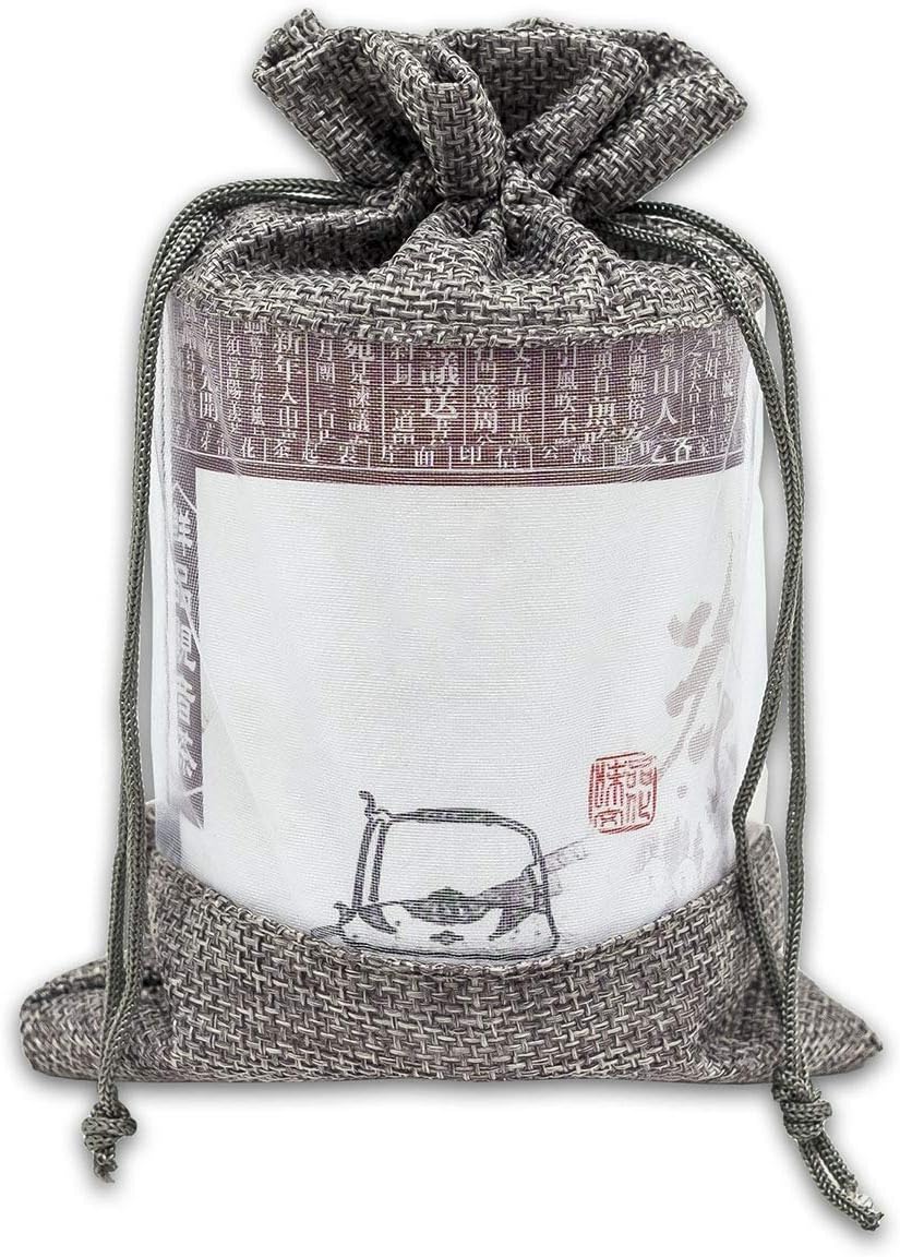 12-Pack Medium Linen Burlap and Organza Gift Bags with Drawstrings