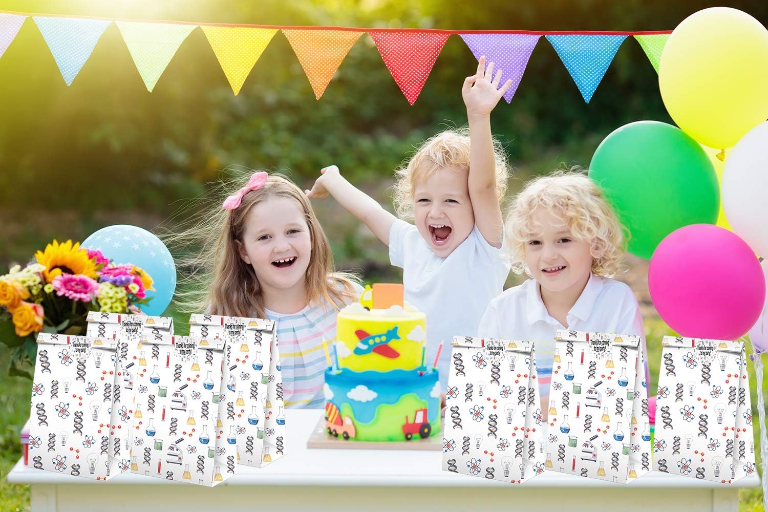 Science Party Favors Candy Bags with Stickers