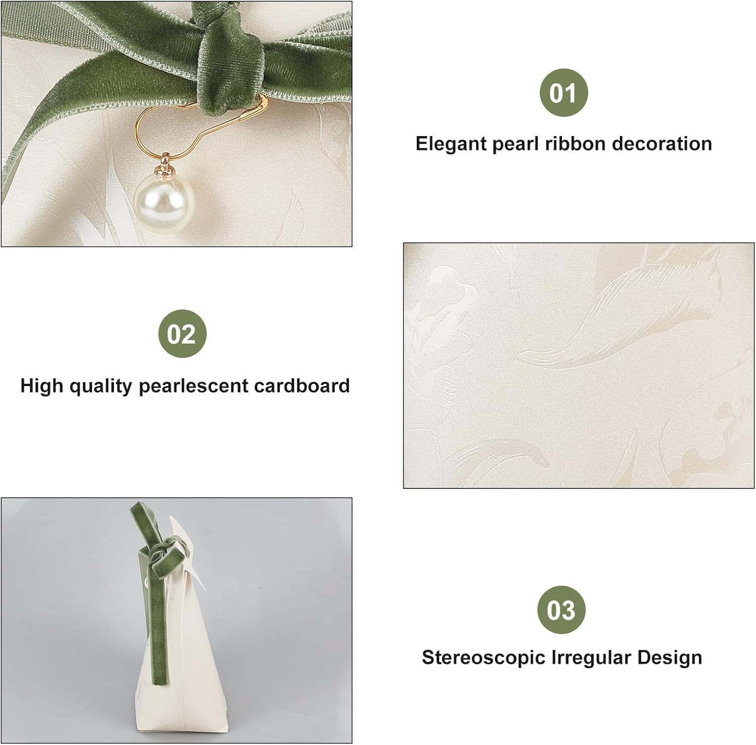PLIGREAT 10 Pcs Pearl Ribbon Gift Boxes
