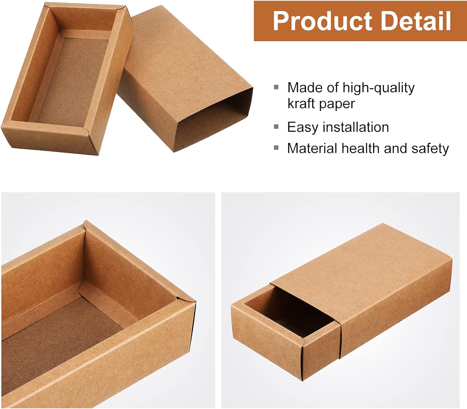 Zonon 30PCS Kraft Paper Drawer Boxes for Gifts