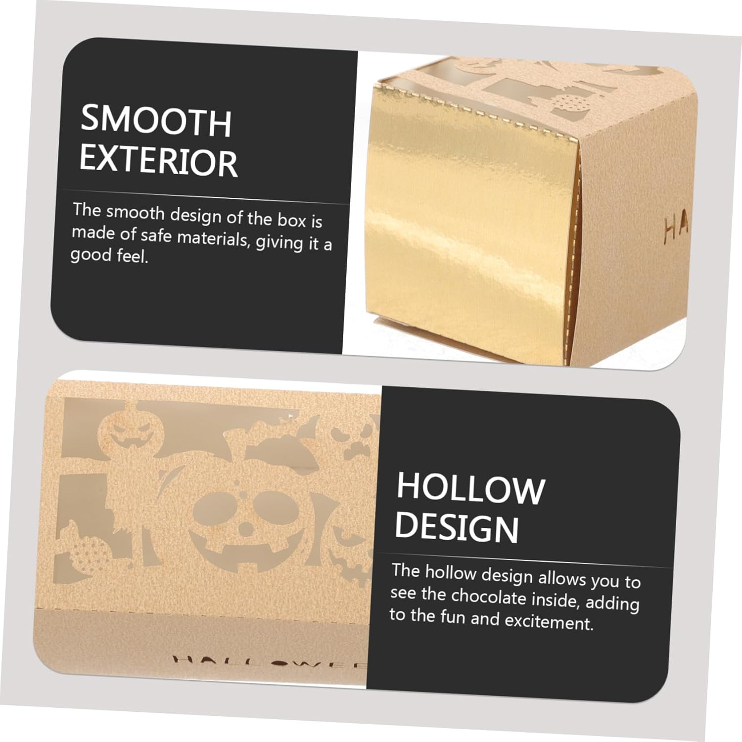 Veemoon 50pcs Halloween Treat Boxes with Spooky Designs