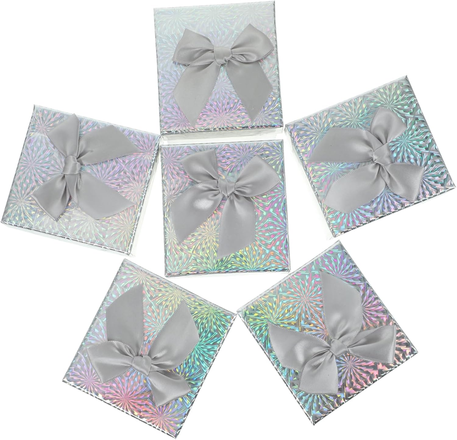 LIFKOME 6pcs Square Paper Gift Boxes for Wrapping