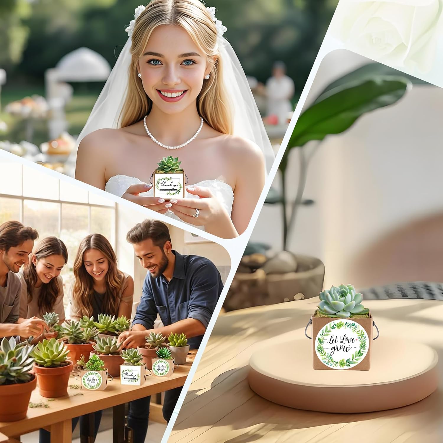 ENYOUNG 50 Pcs Mini Succulent Wrap Bags with Handle