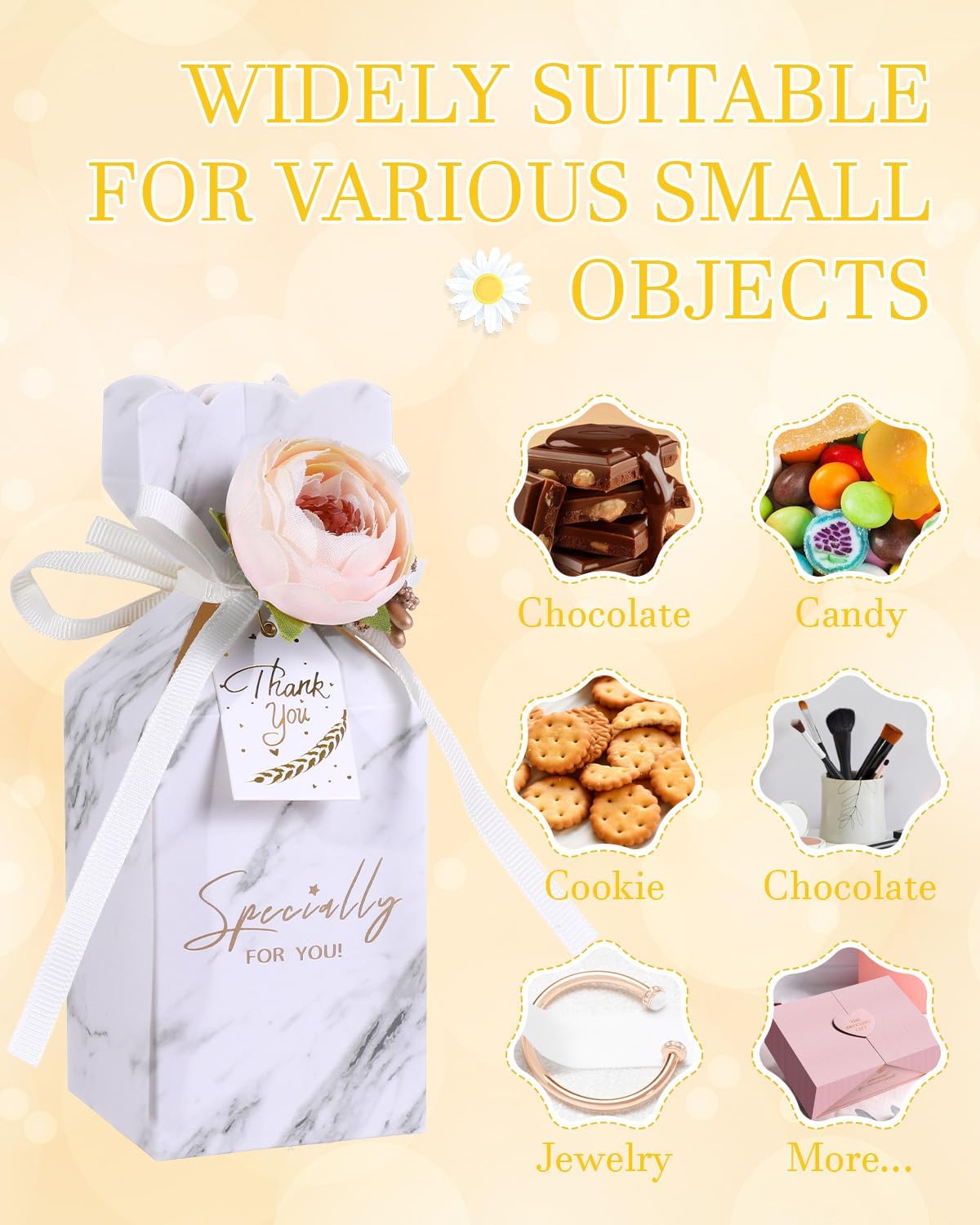 Liobelon 10 Piece Floral Gift Boxes with Ribbons