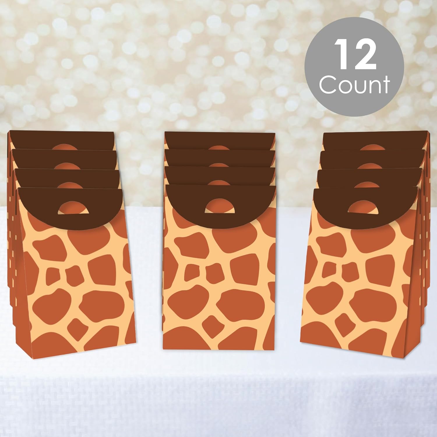Big Dot of Happiness Giraffe Print Party Goodie Bags Set of 12