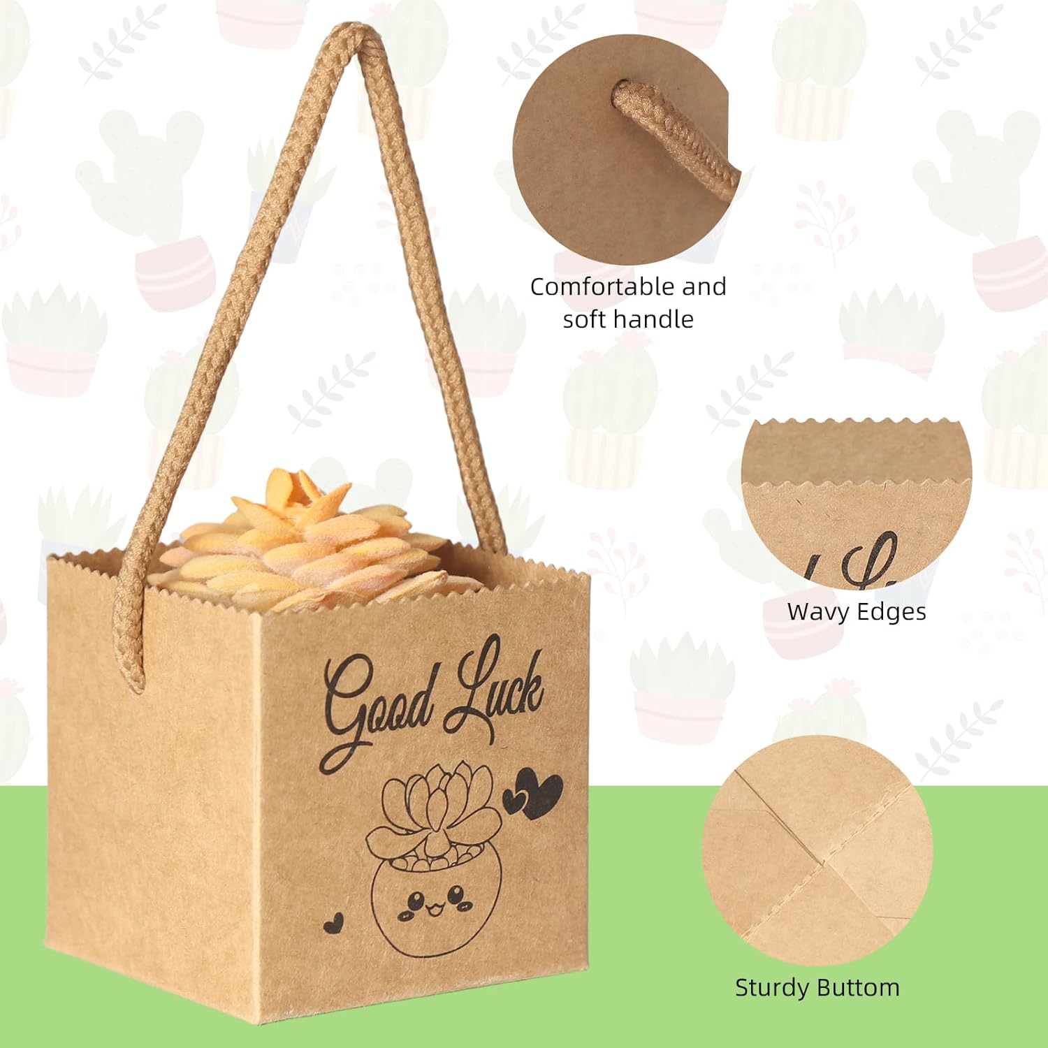 YALIOURS 50PCS Succulent Gift Wrap Bags for 2-25 Inch Pots