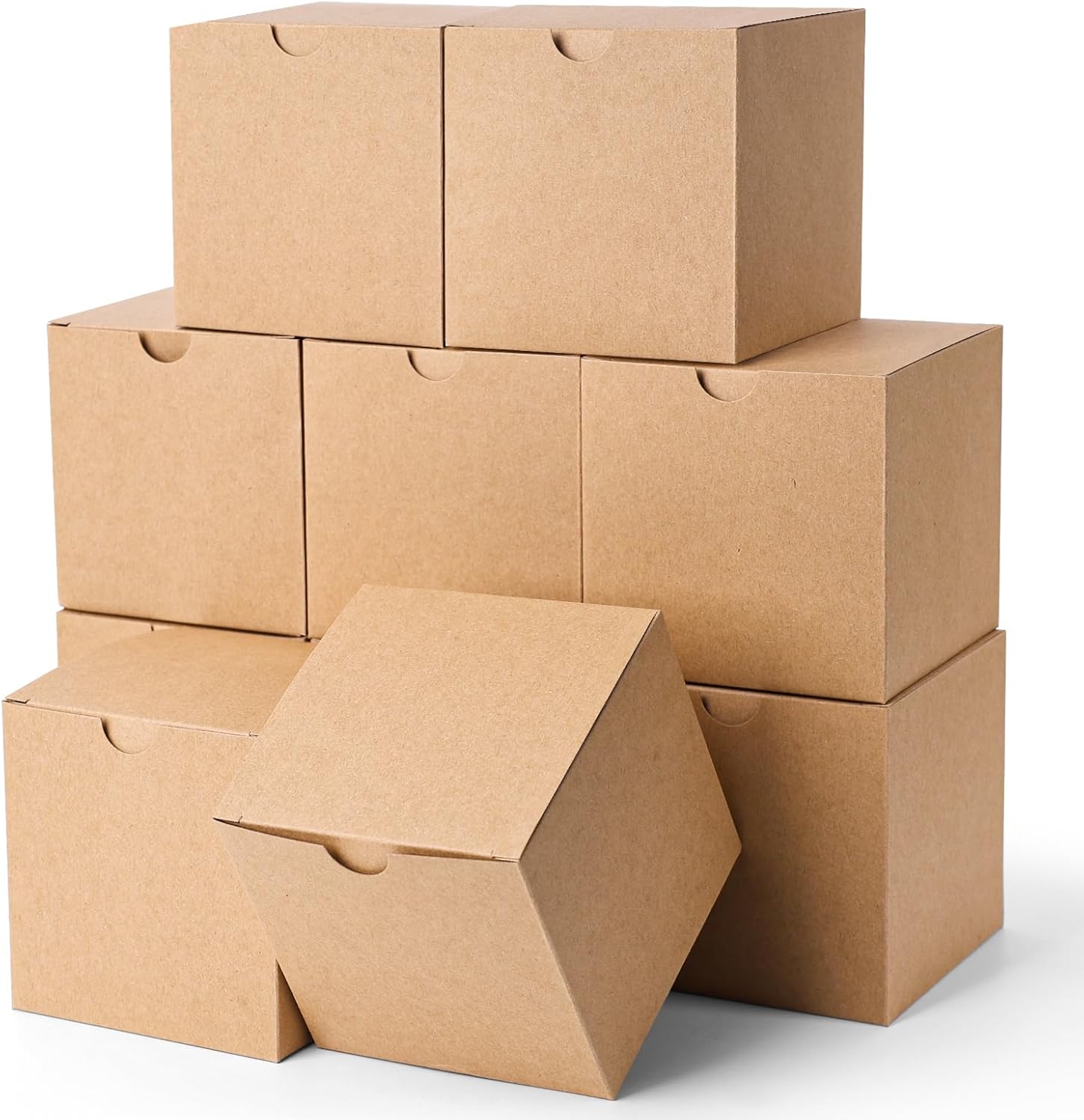 VGOODALL 50PCS 4 Inch Brown Kraft Gift Boxes for Parties
