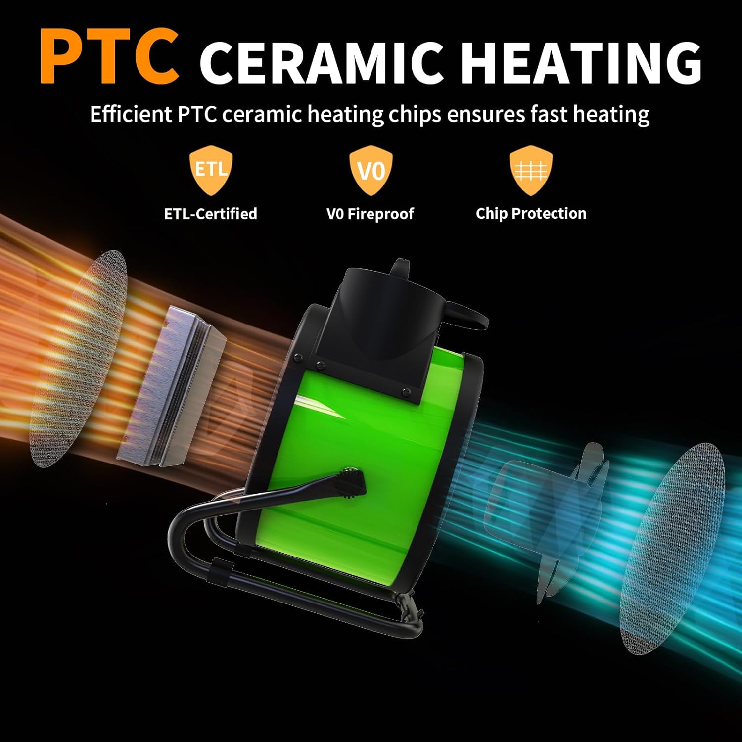 Buyplus 1500W Portable Garage Heater with 90 Adjustable Angle