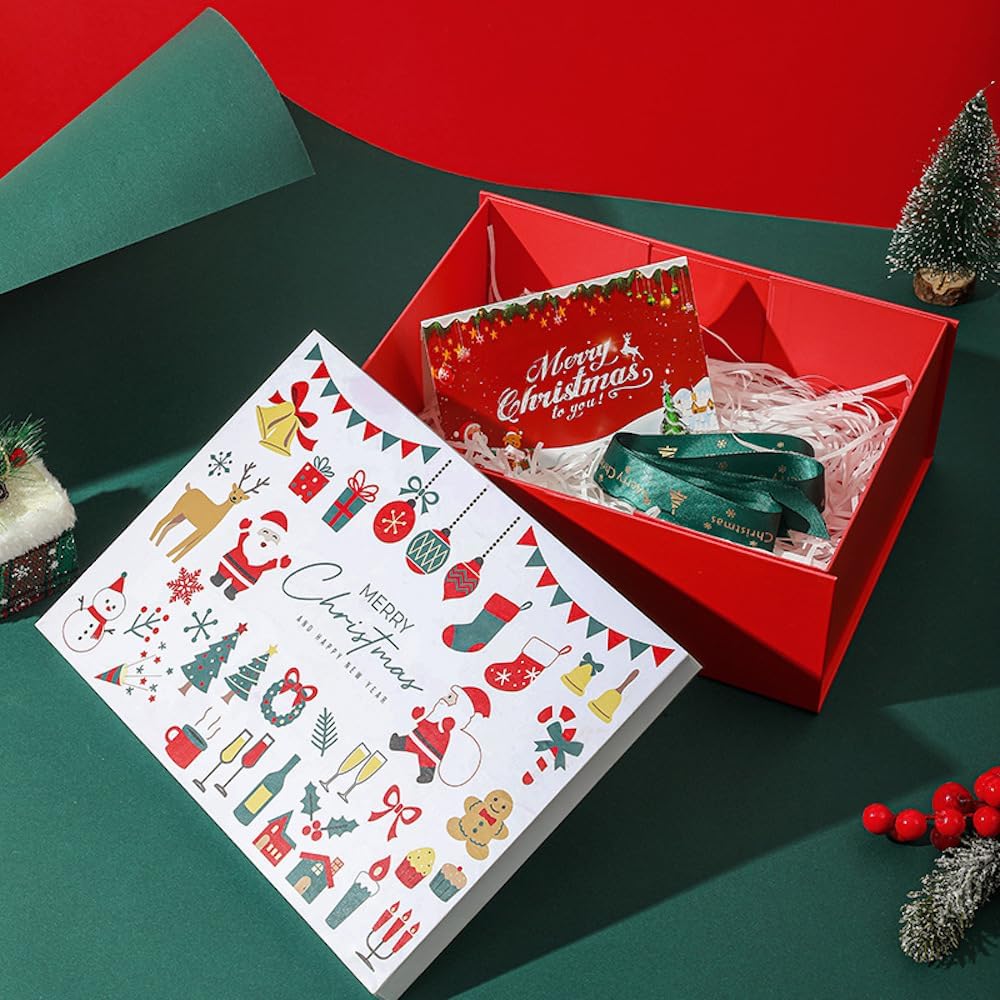 White Christmas Gift Boxes with Lids Pack of 1
