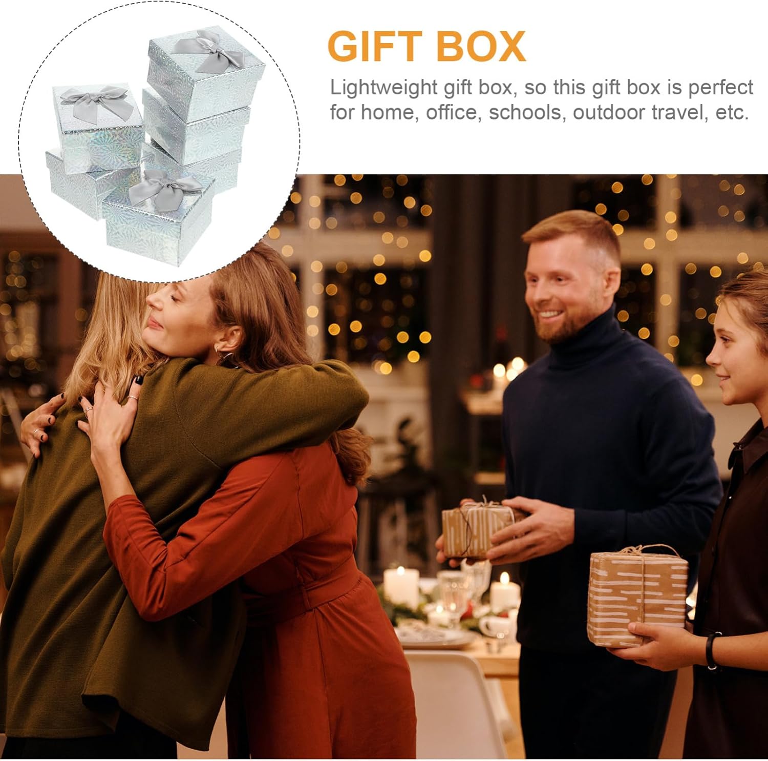 Amosfun 6Pcs Collapsible Gift Boxes with Ribbons for Birthdays Weddings and Parties