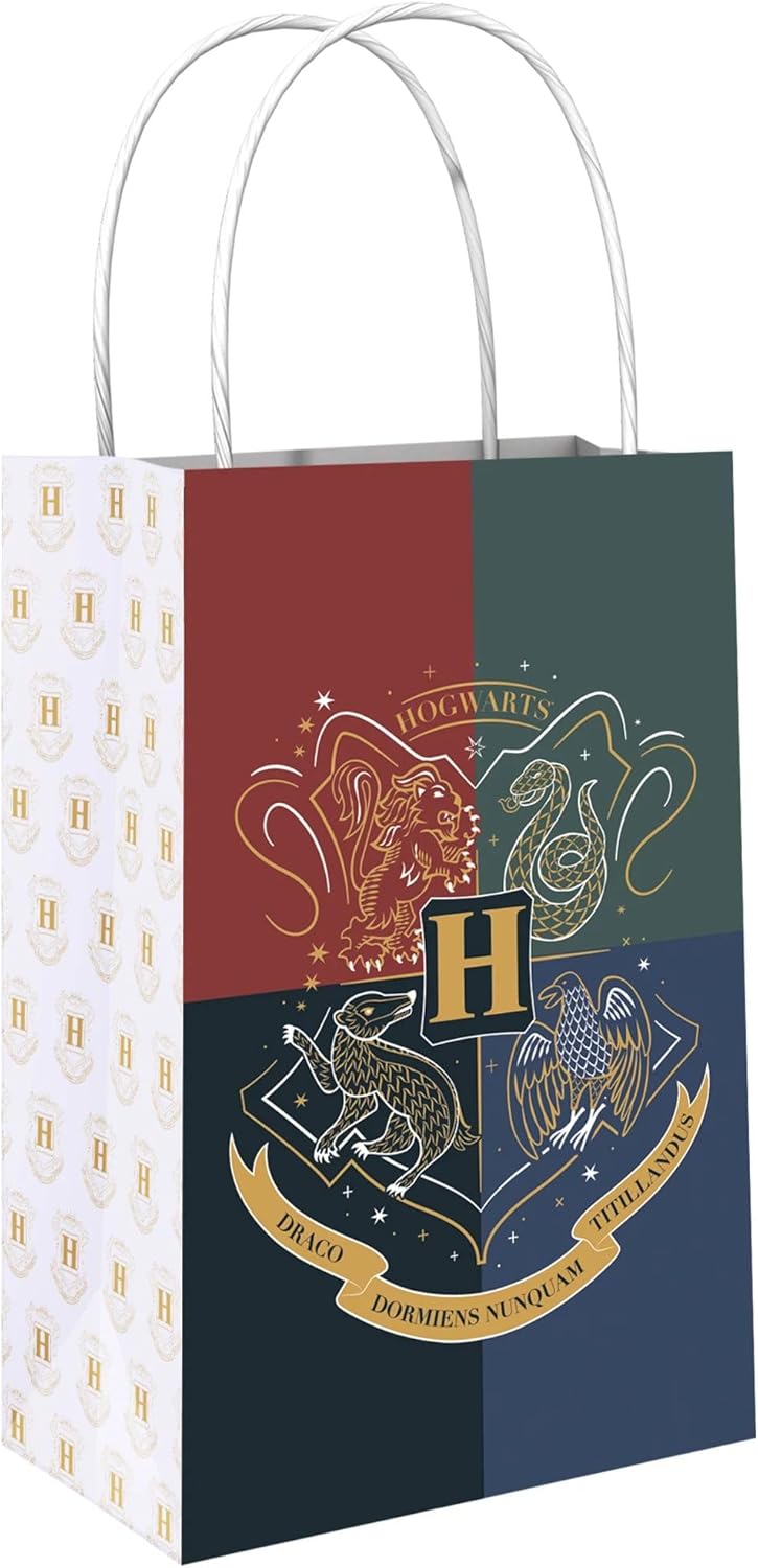 Amscan Harry Potter Hogwarts United Paper Party Bags - Pack of 8
