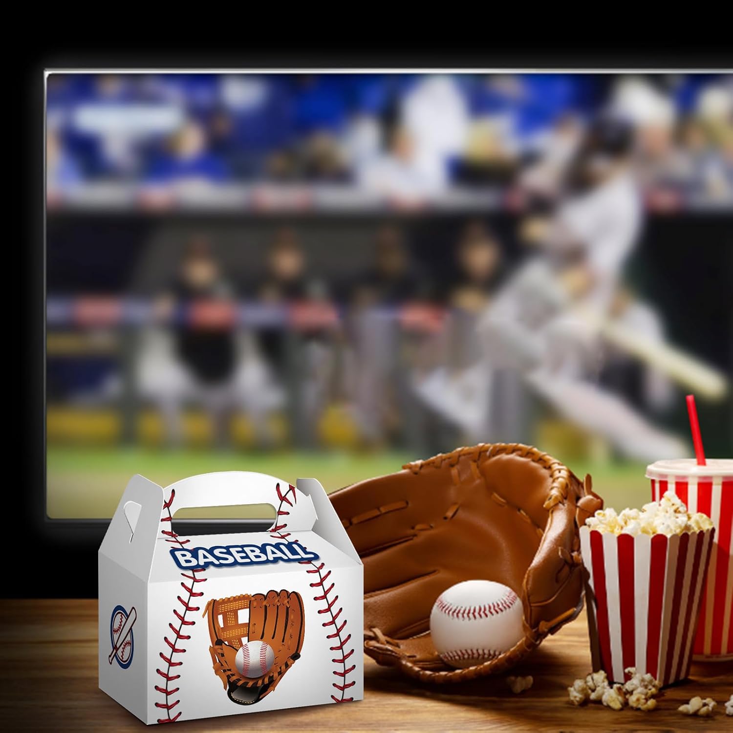 KALEFO 12PCS Baseball Gift Boxes Party Favor Treat Bags