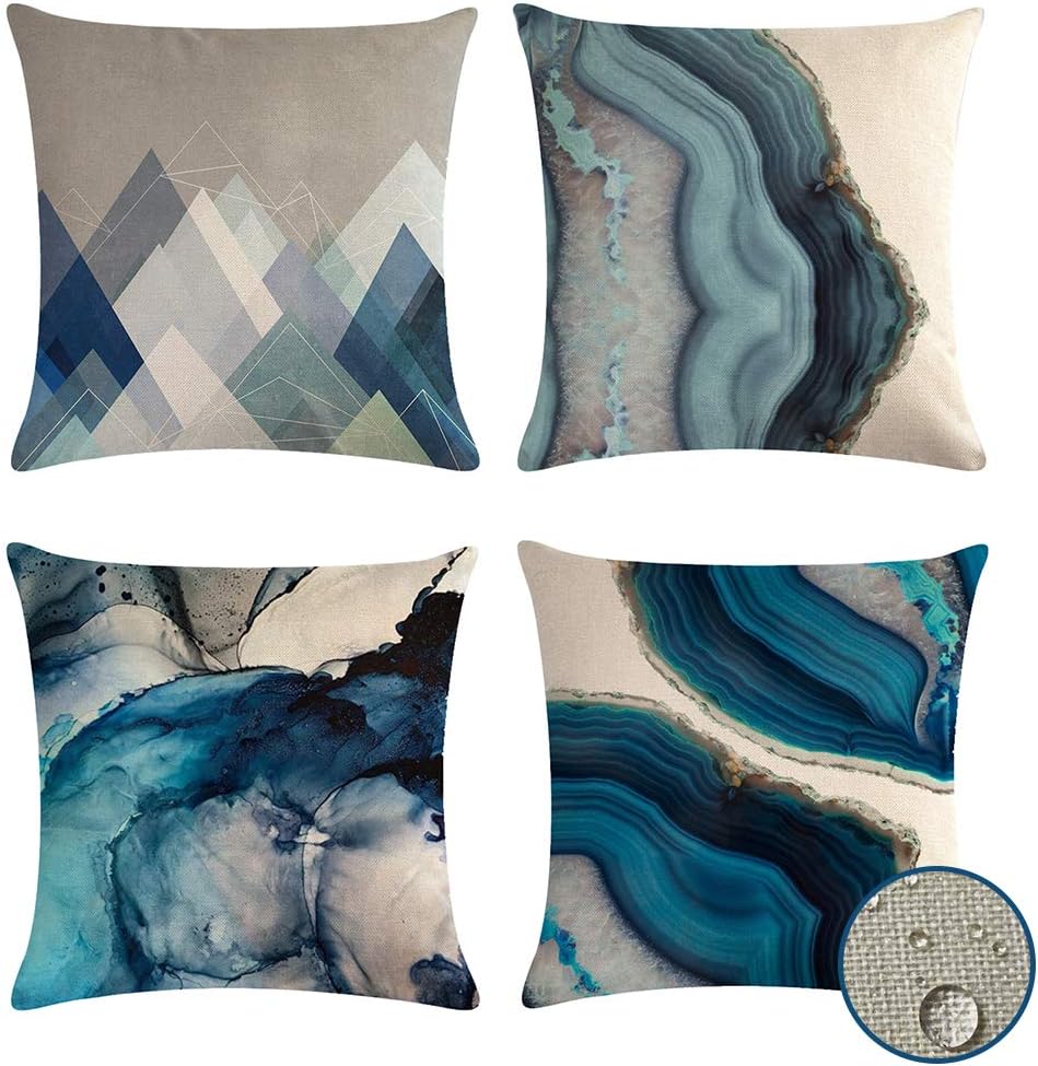 VIGVOG Waterproof Pillow Covers 18x18 Inch Set of 4