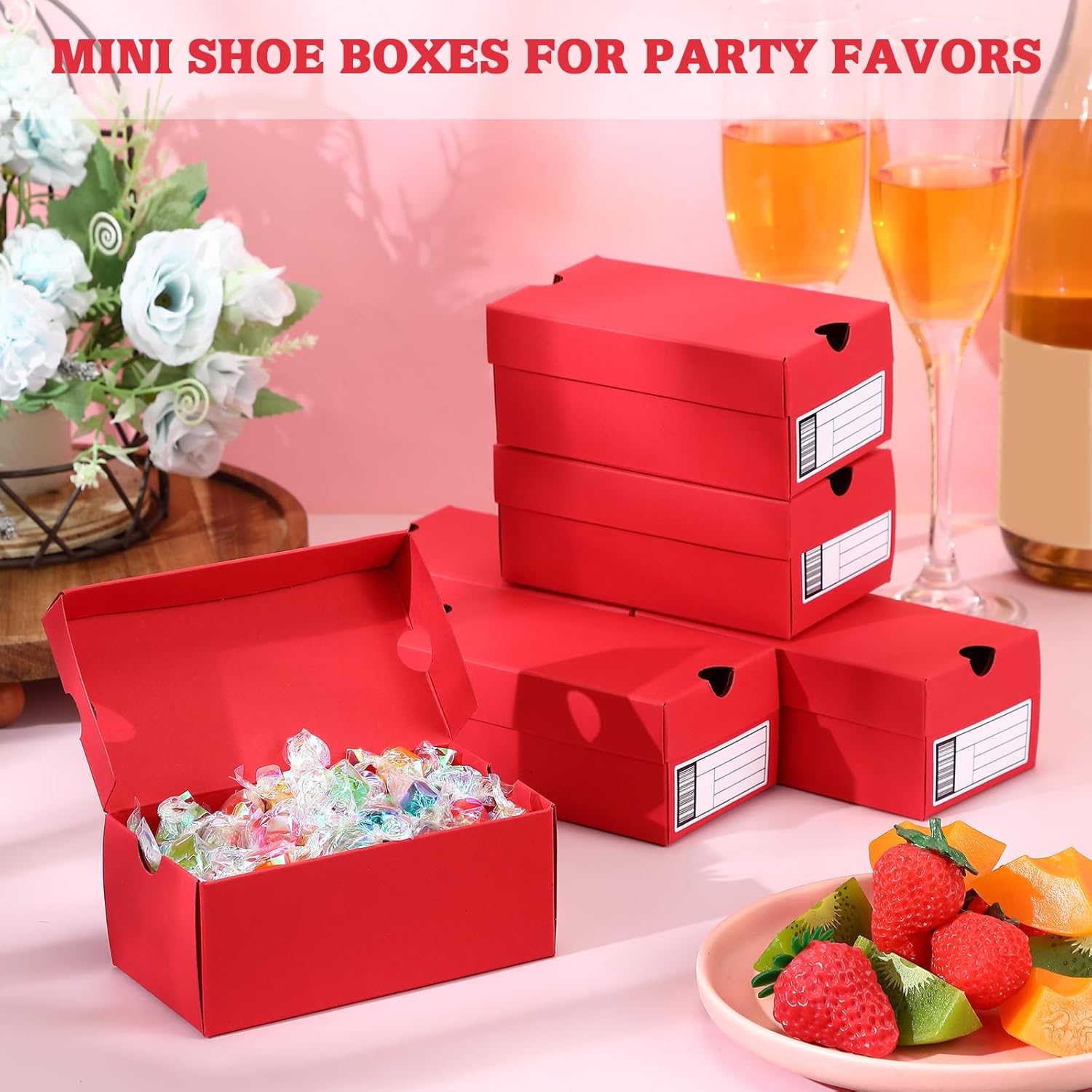 20 Piece Mini Shoe Gift Boxes for Party Favors Red