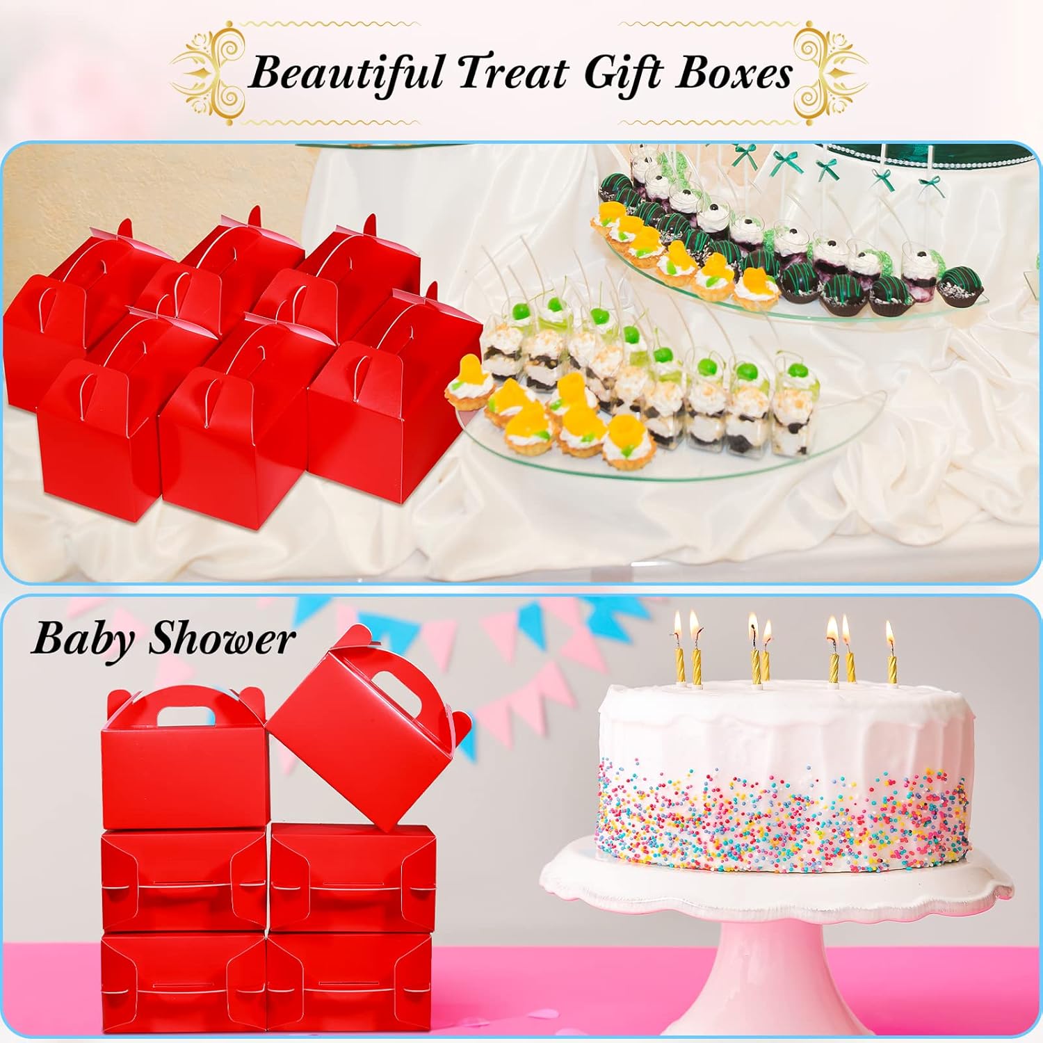 Chrisfall 36 Pcs Gable Treat Boxes for Parties