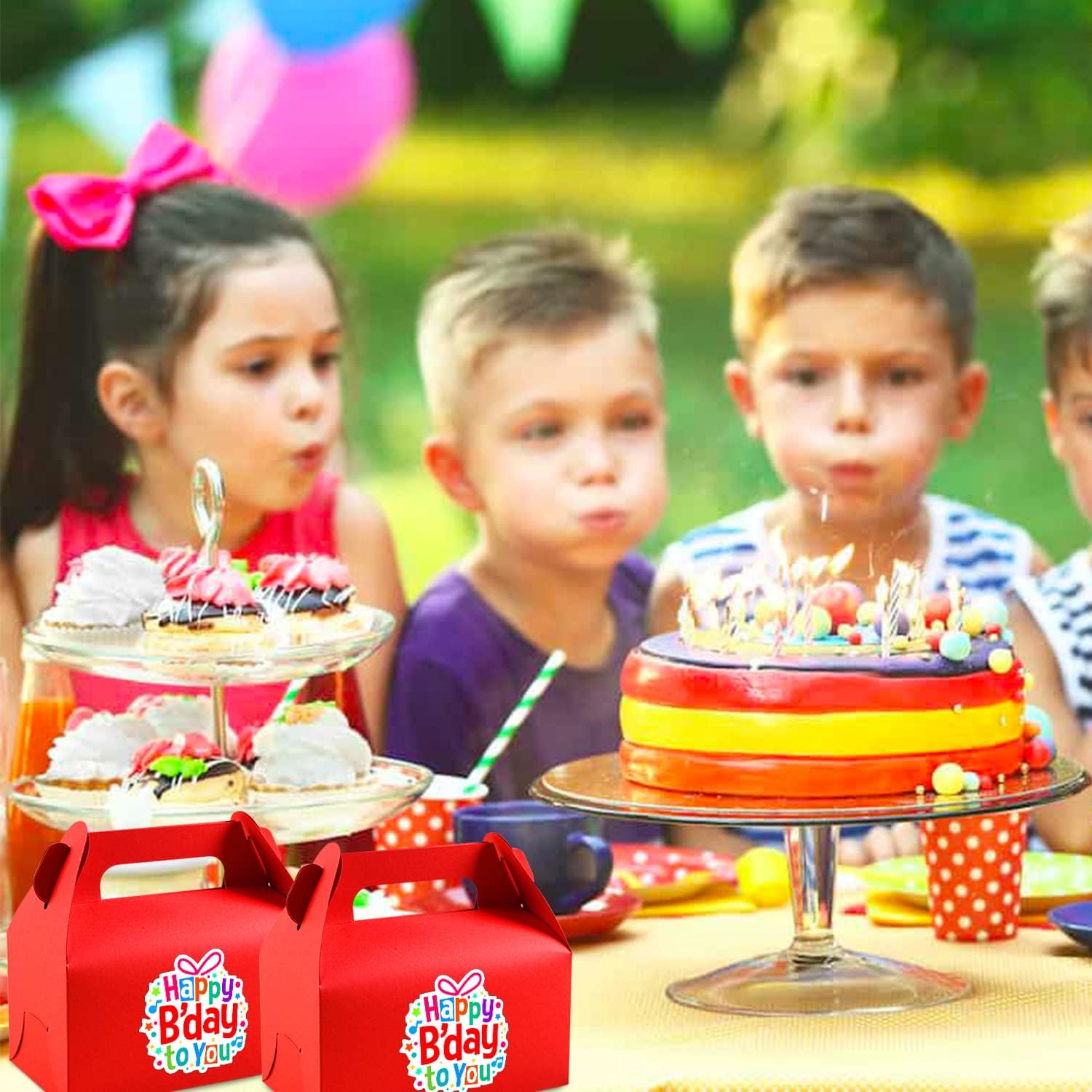 30 Pcs Red Gable Treat Boxes for Party Favors