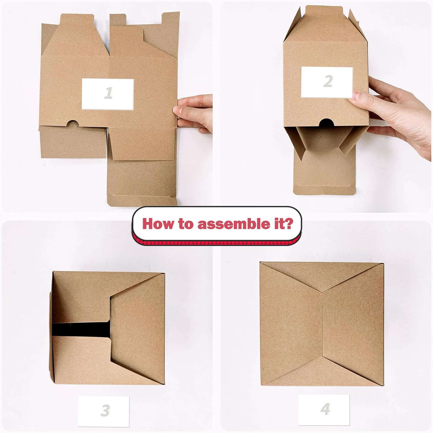 SHIPKEY 10 Pcs Kraft Gift Boxes with Lids