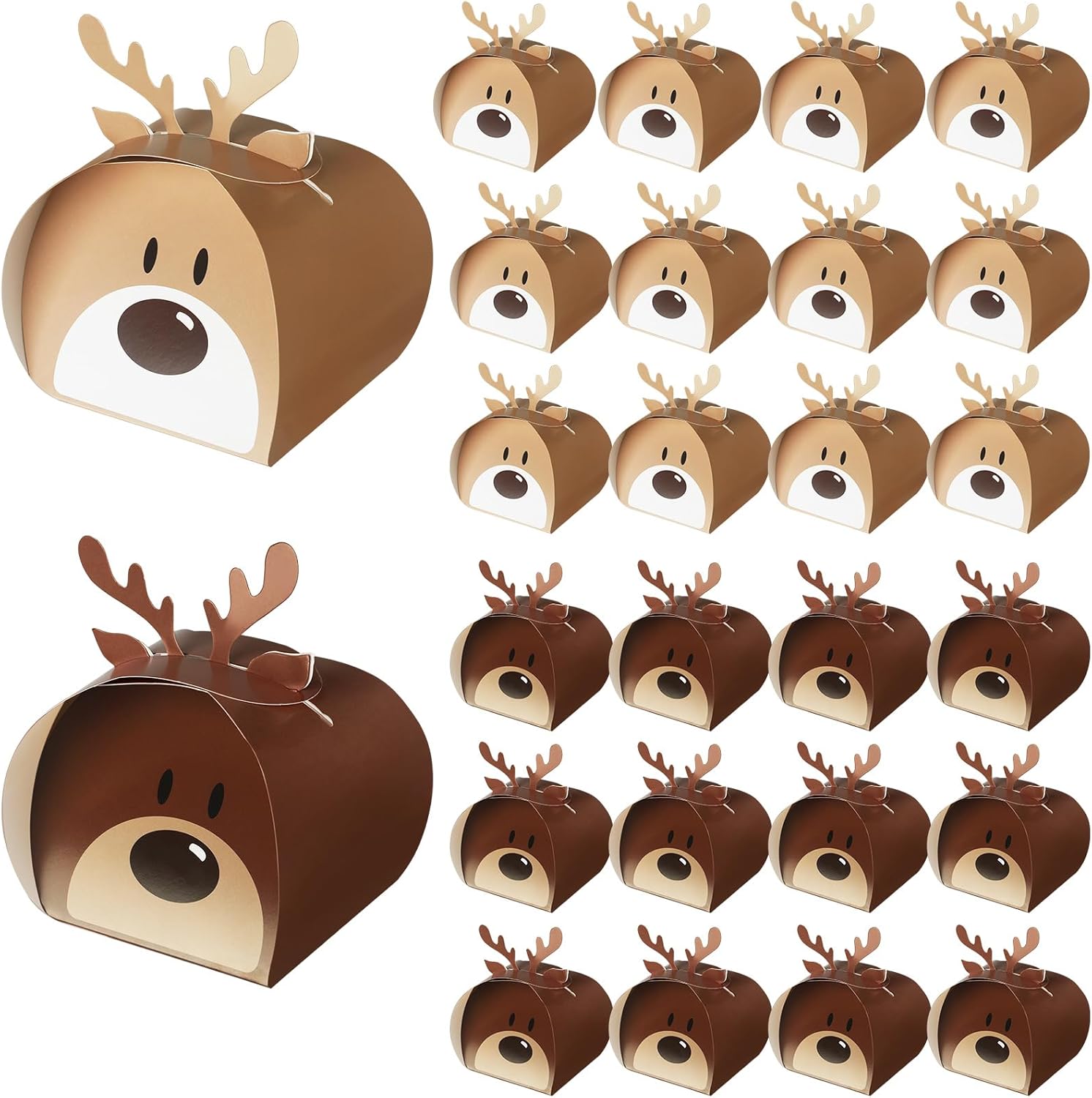 Cholemy 36 Pcs 3D Elk Christmas Cookie Gift Boxes