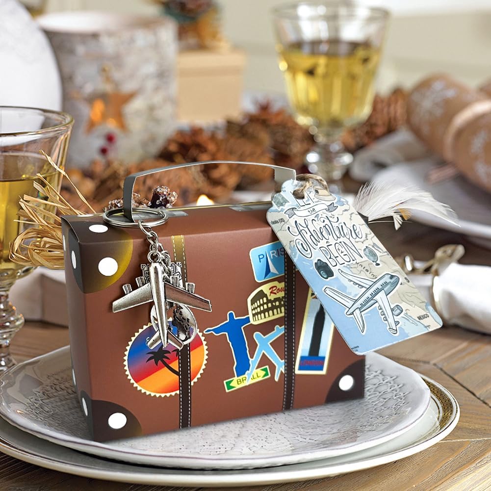 Aizhuang 50 Pcs Suitcase Party Favor Box Set